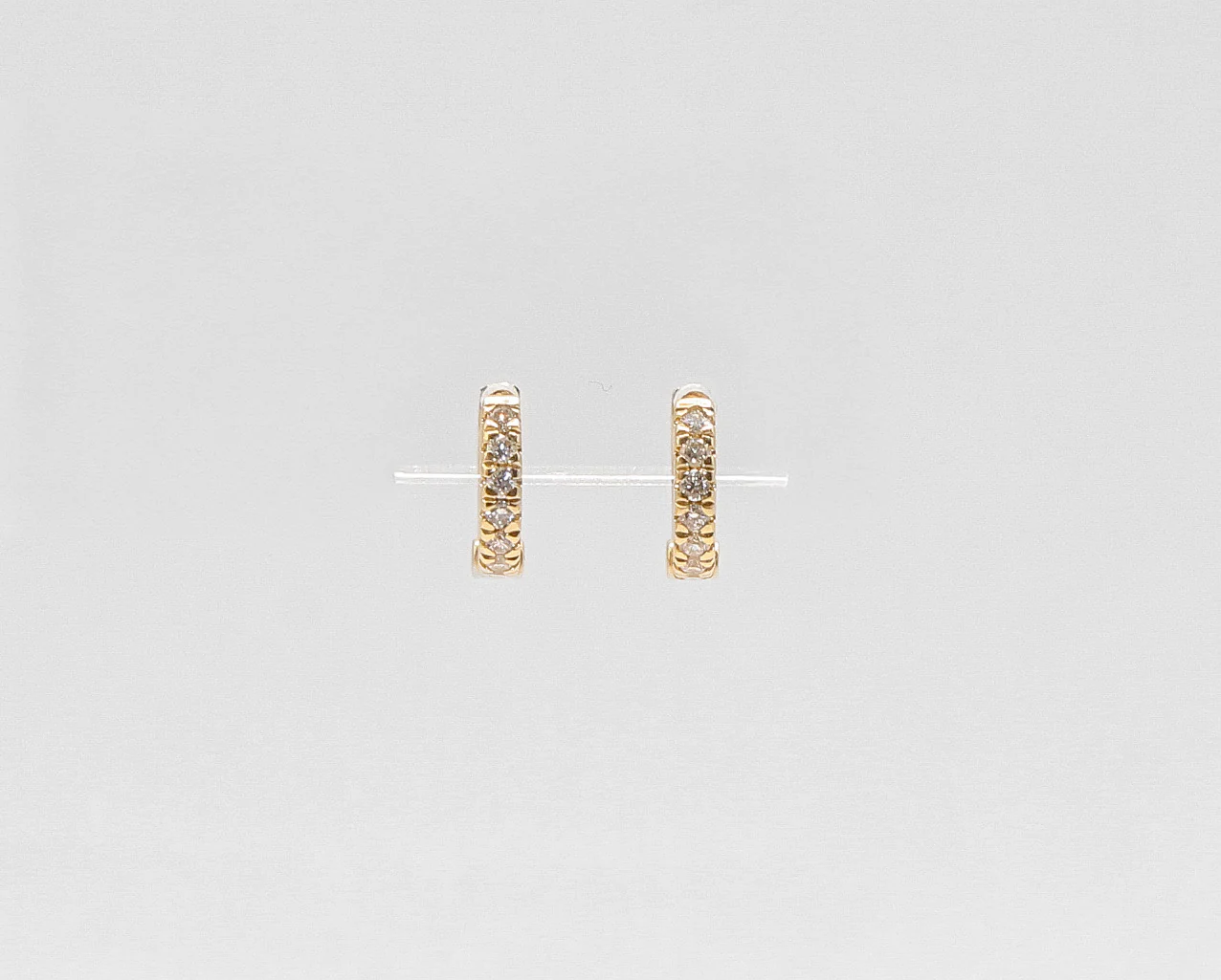 14K Gold Mini Cuff Diamond Earrings - Image 4