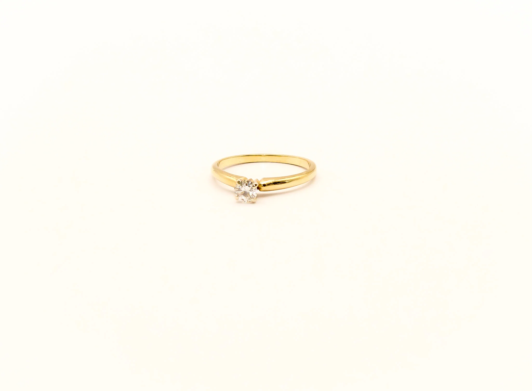 14K Gold Round Cut Diamond Solitaire Ring