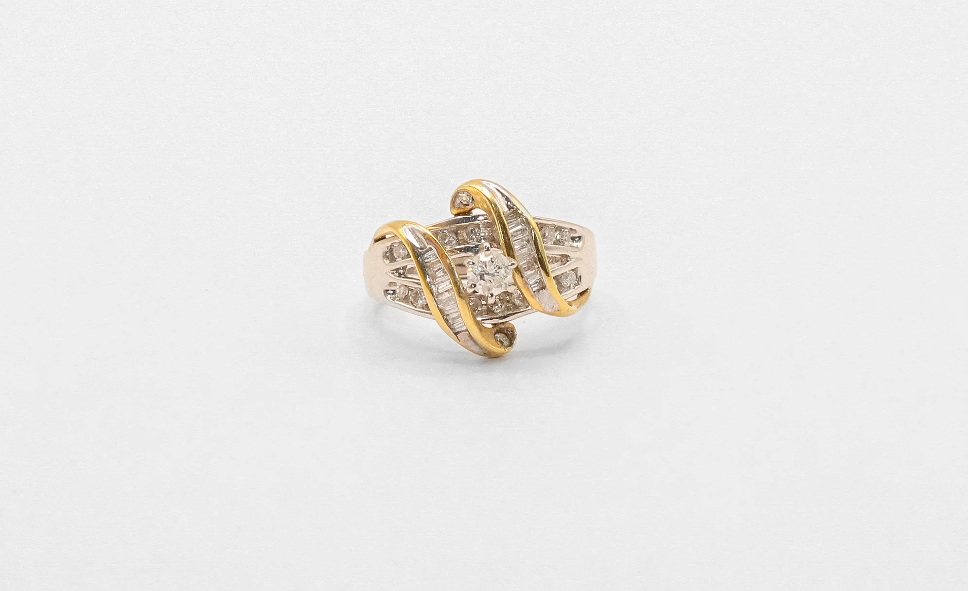14K Gold Two Tone Diamond Engagement Ring