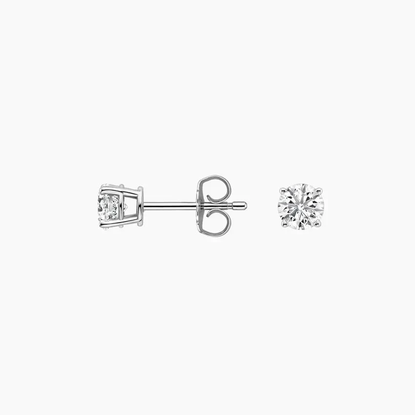 14K White Gold 1/4 Carat Diamond Stud Earrings - Image 2