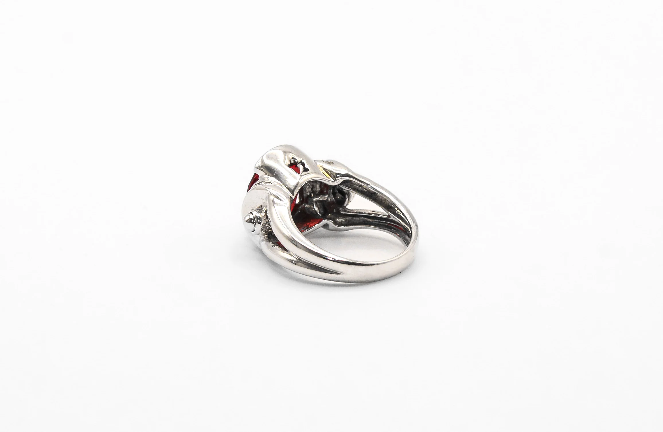 14K White Gold 2 Carat Checkered Garnet Ring - Image 2