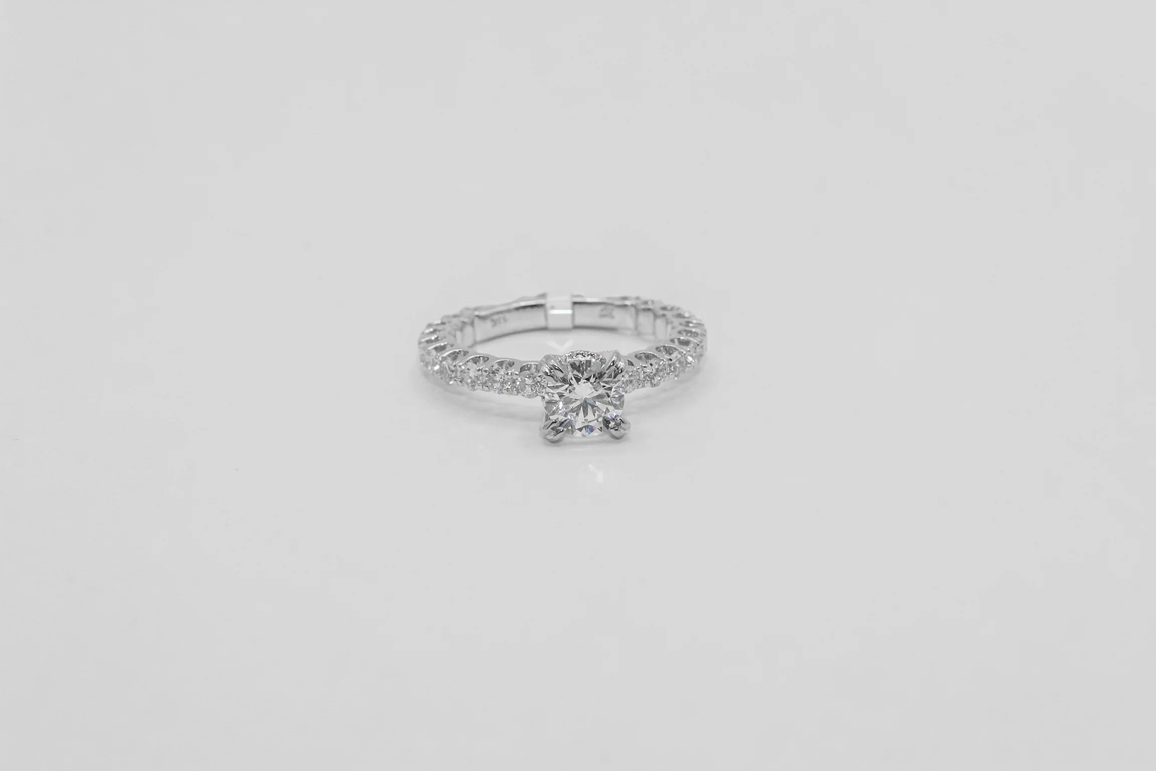 14K White Gold Diamond Solitaire Ring