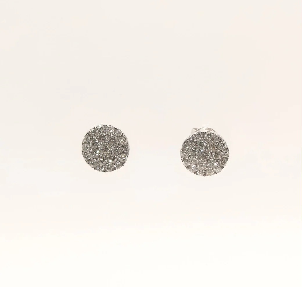 10K White Gold Diamond Stud Earrings