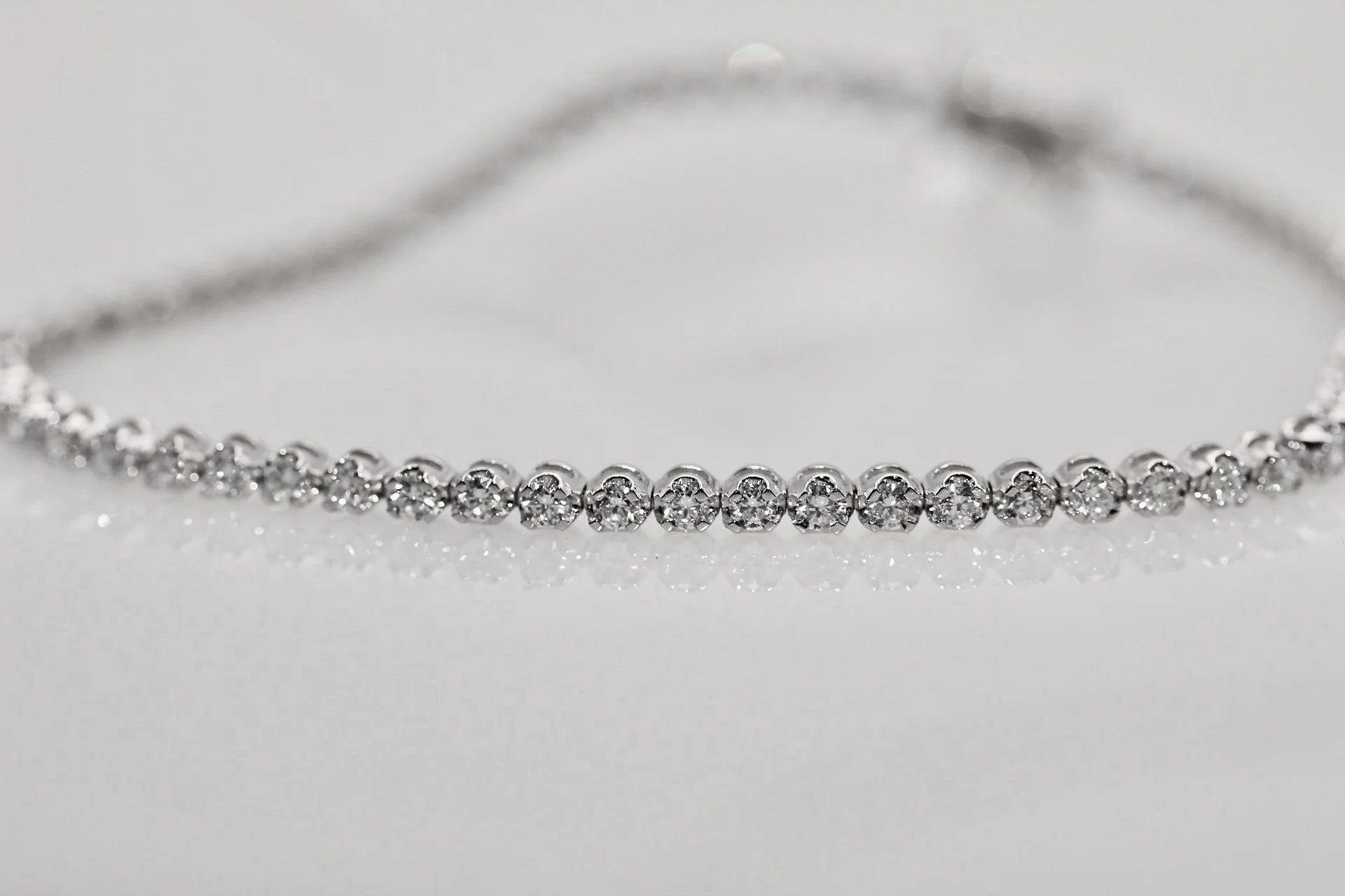 14K White Gold 1.03 Carat Diamond Tennis Bracelet