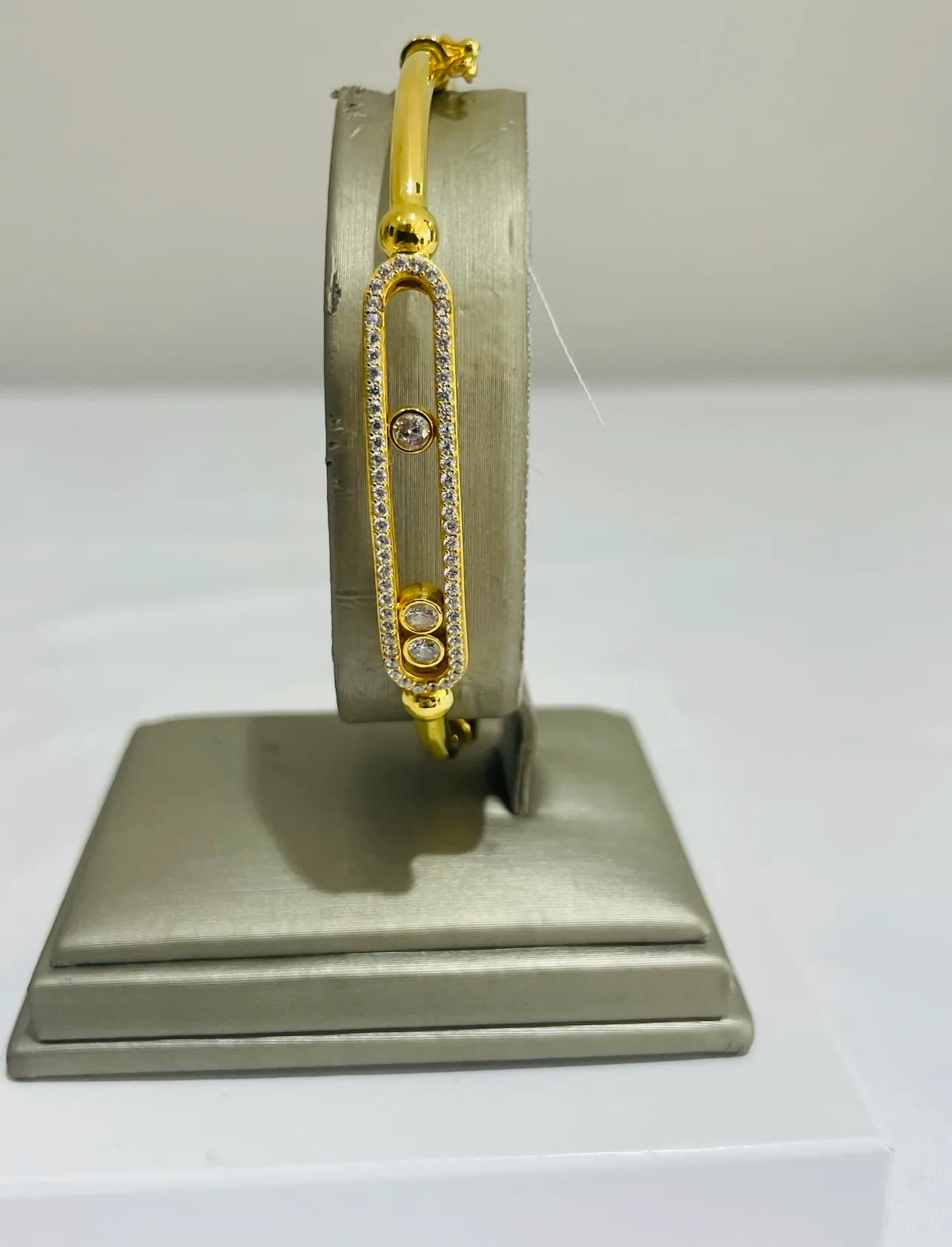18K Gold Studded Bangle Bracelet - Image 2