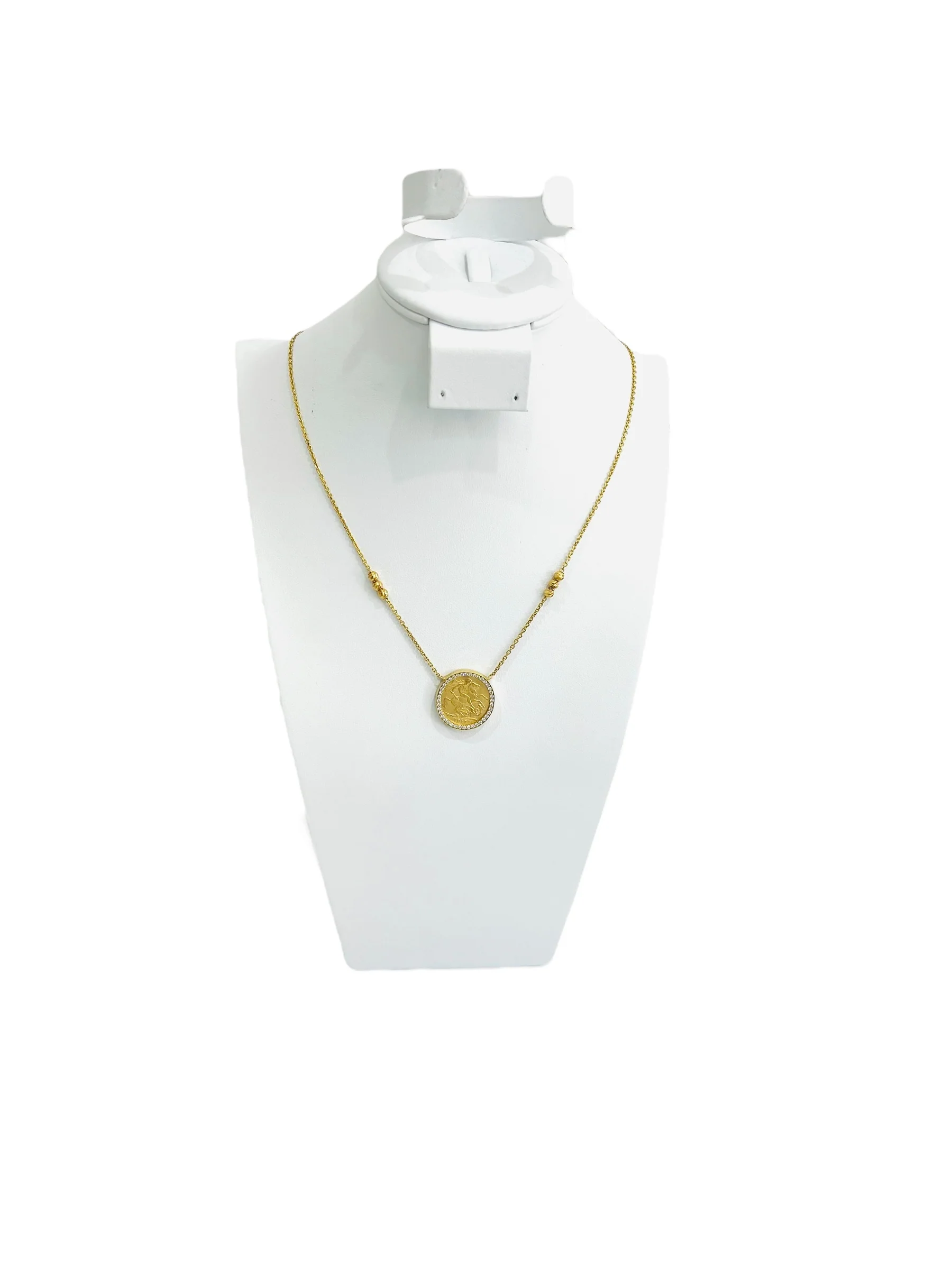 21K Gold Himo Coin Necklace