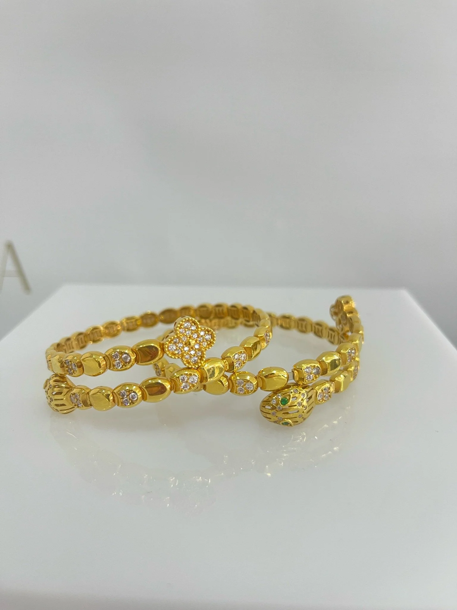 21K Gold Snake Bangle Bracelet