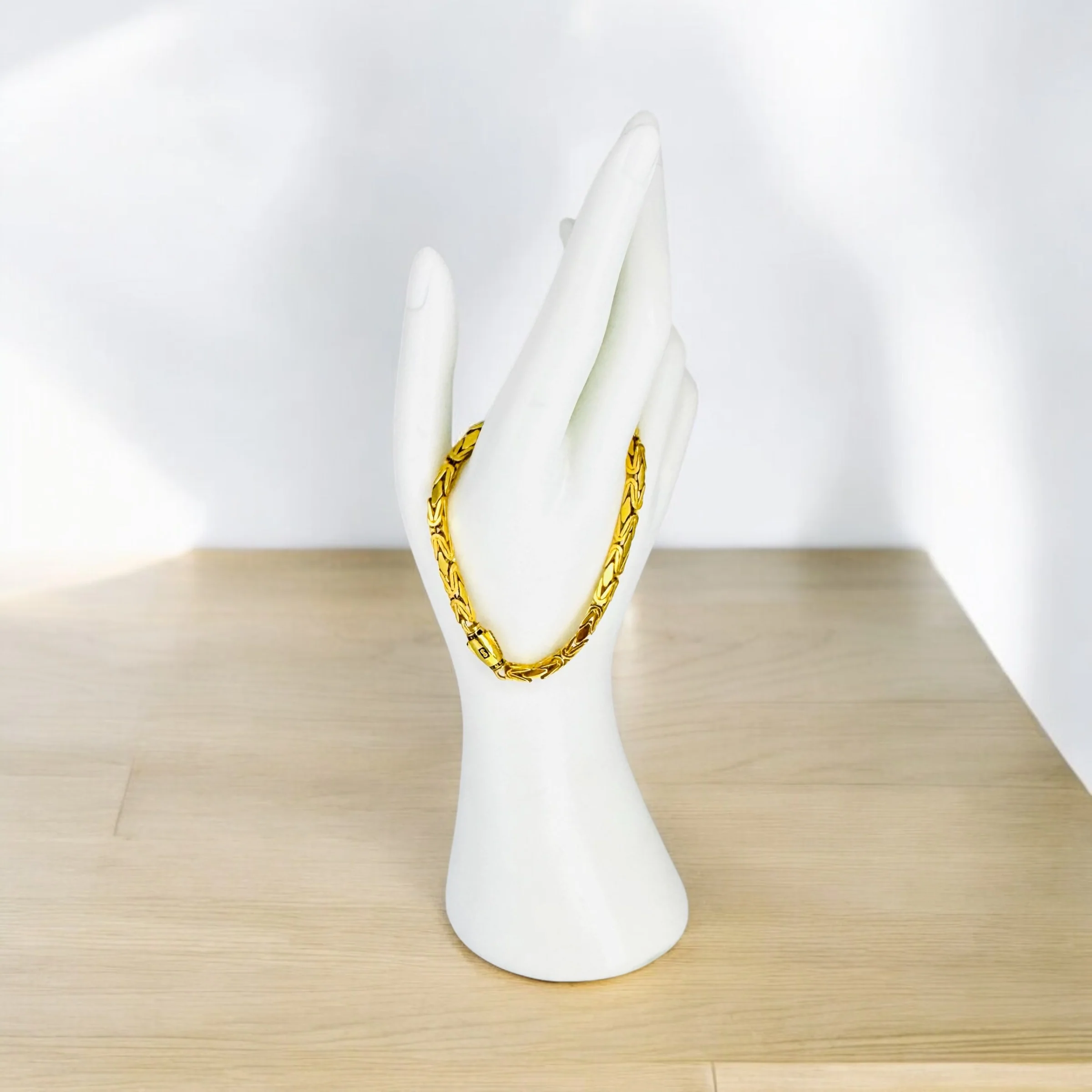 21K Gold Boxed Byzantine Monaco Bracelet - Image 2