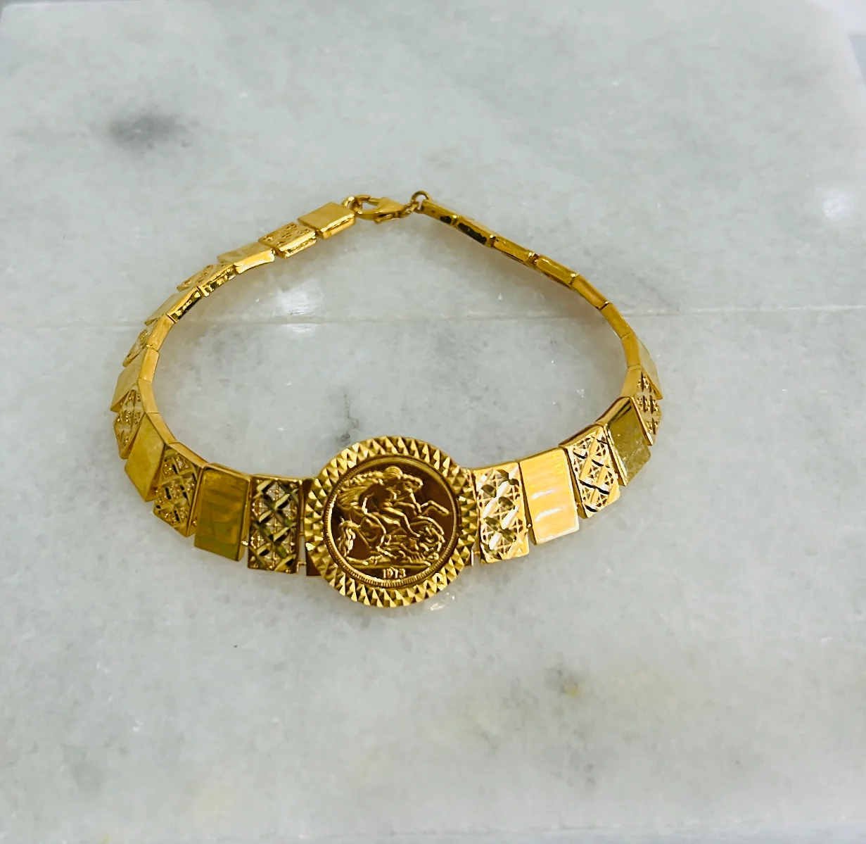 21K Gold Coin Bracelet - Image 2