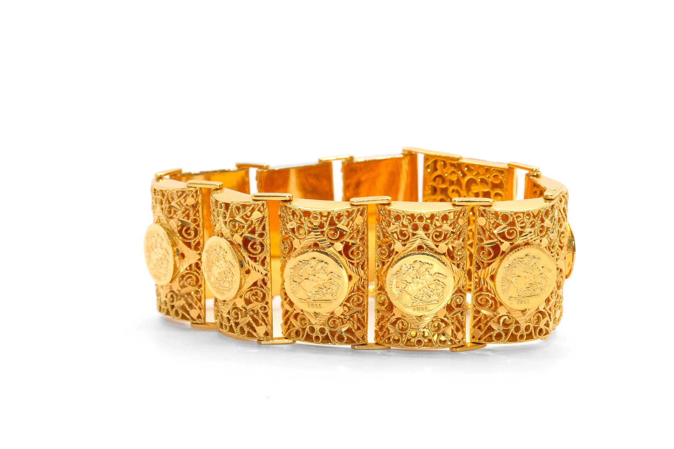 21K Gold Coin Bracelet - Image 4