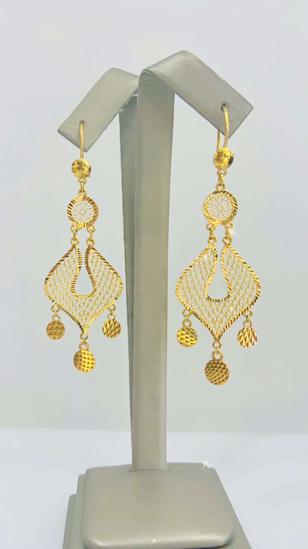 21K Gold Dangle Earrings