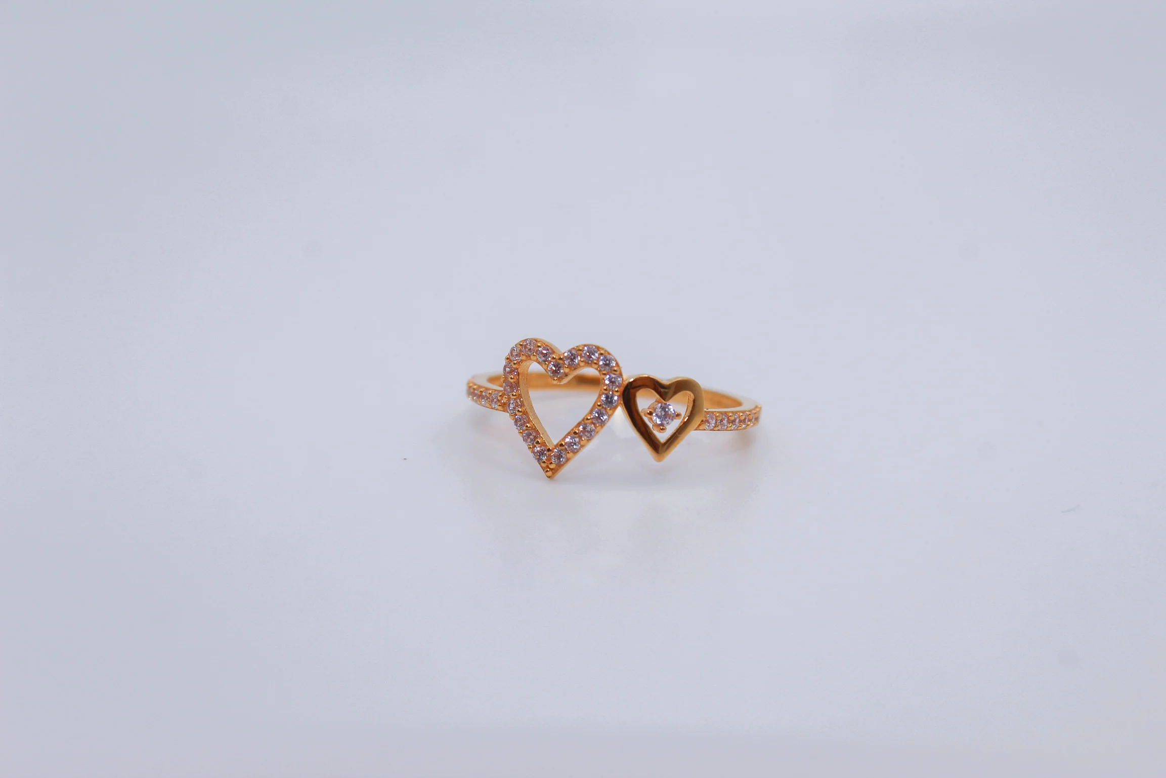 21K Gold Double Heart Ring