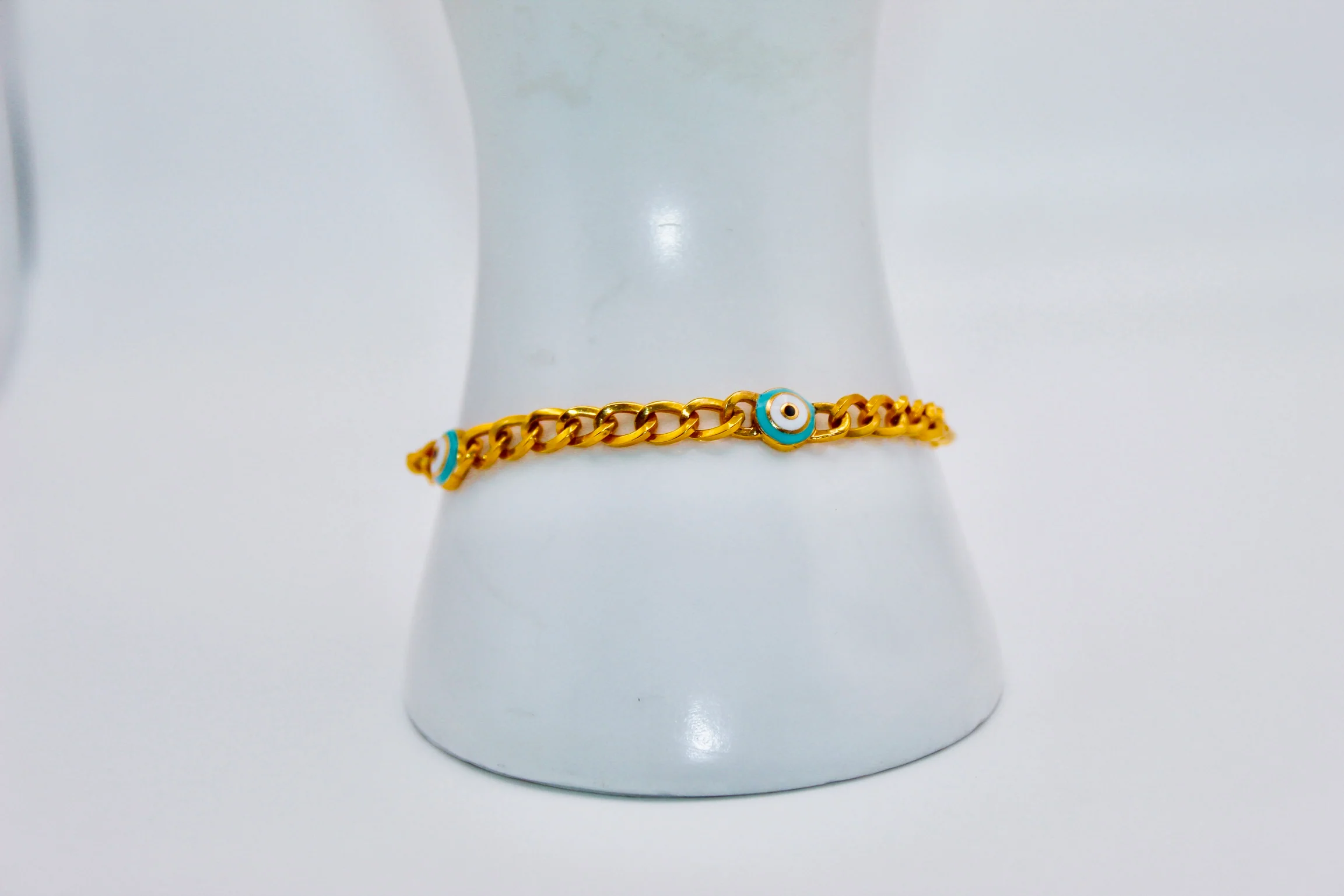 21K Gold Evil Eye Bracelet