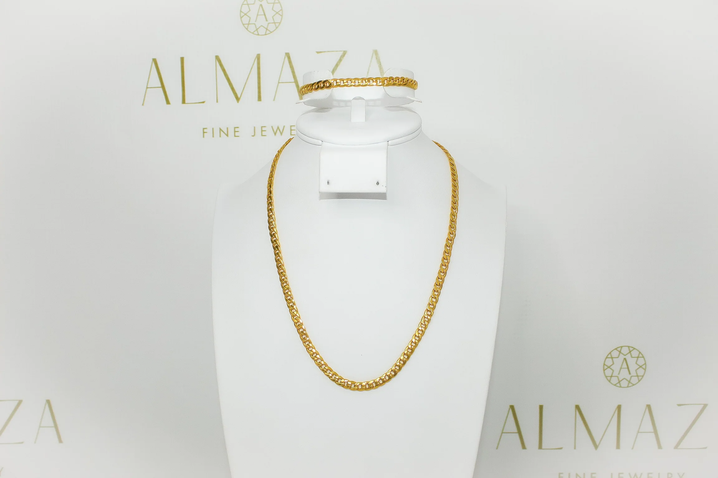 21K Gold Fine Cuban Link Set