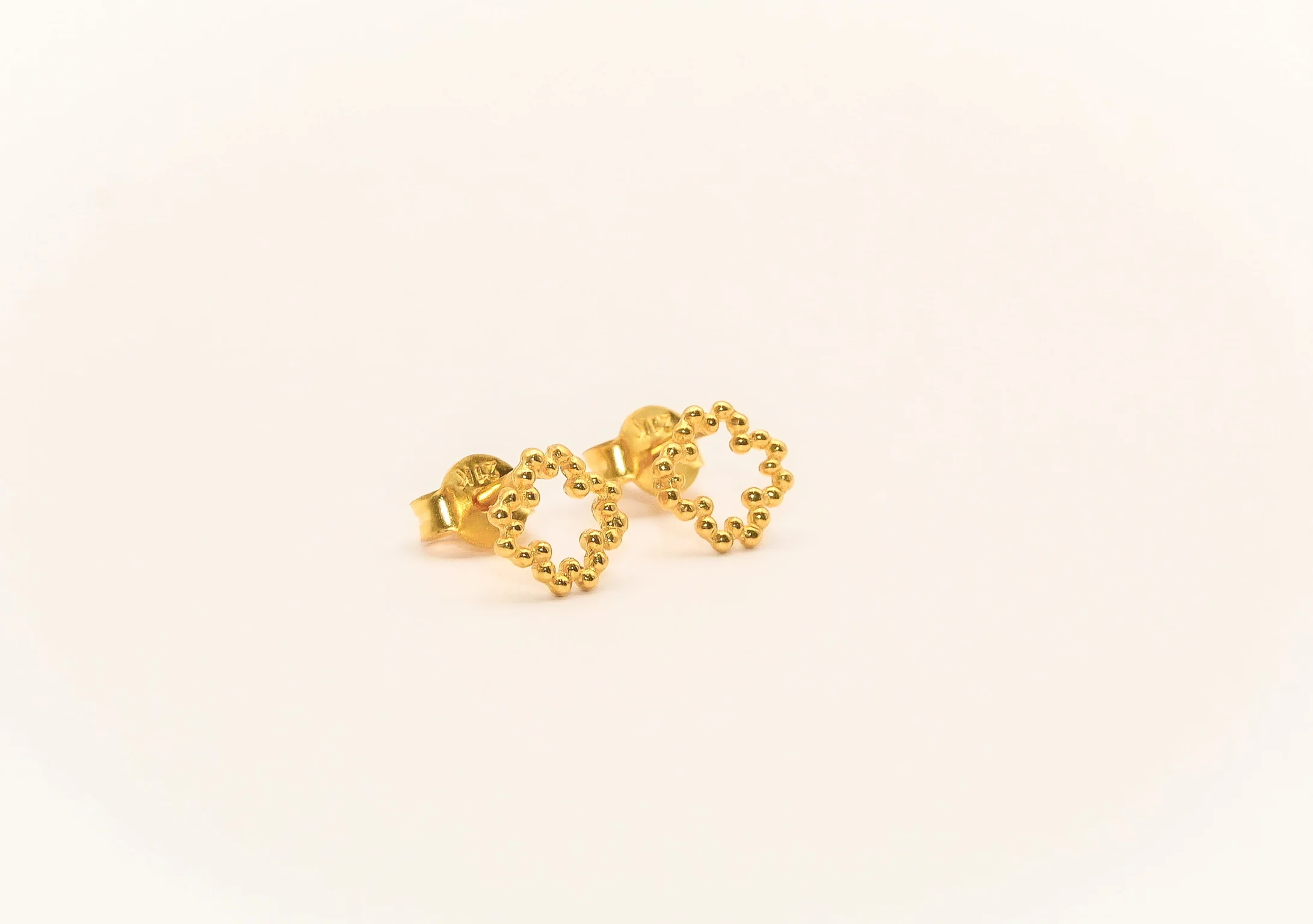 21K Gold Star Kids Earrings - Image 2