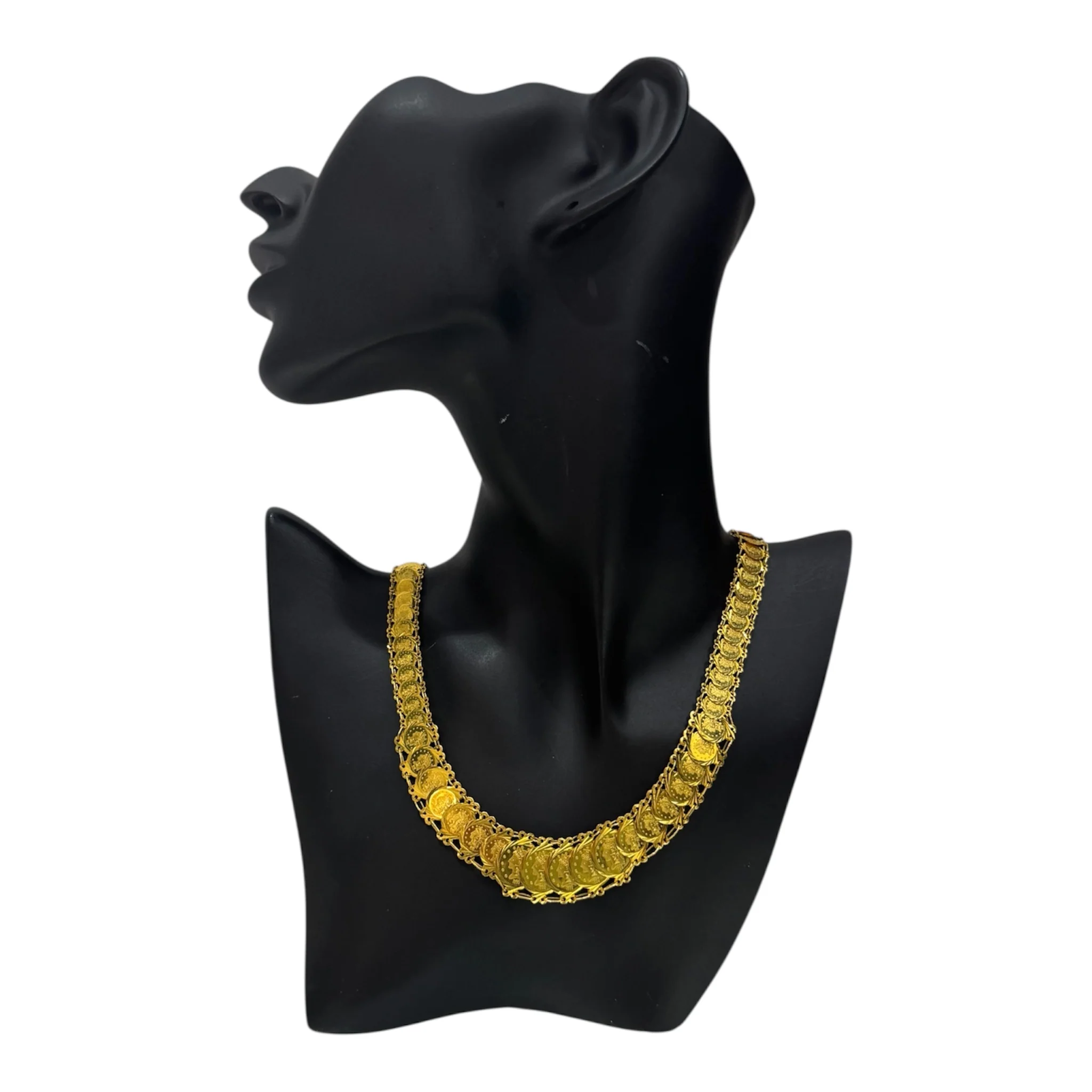 21K Gold Graduated Coin Necklace