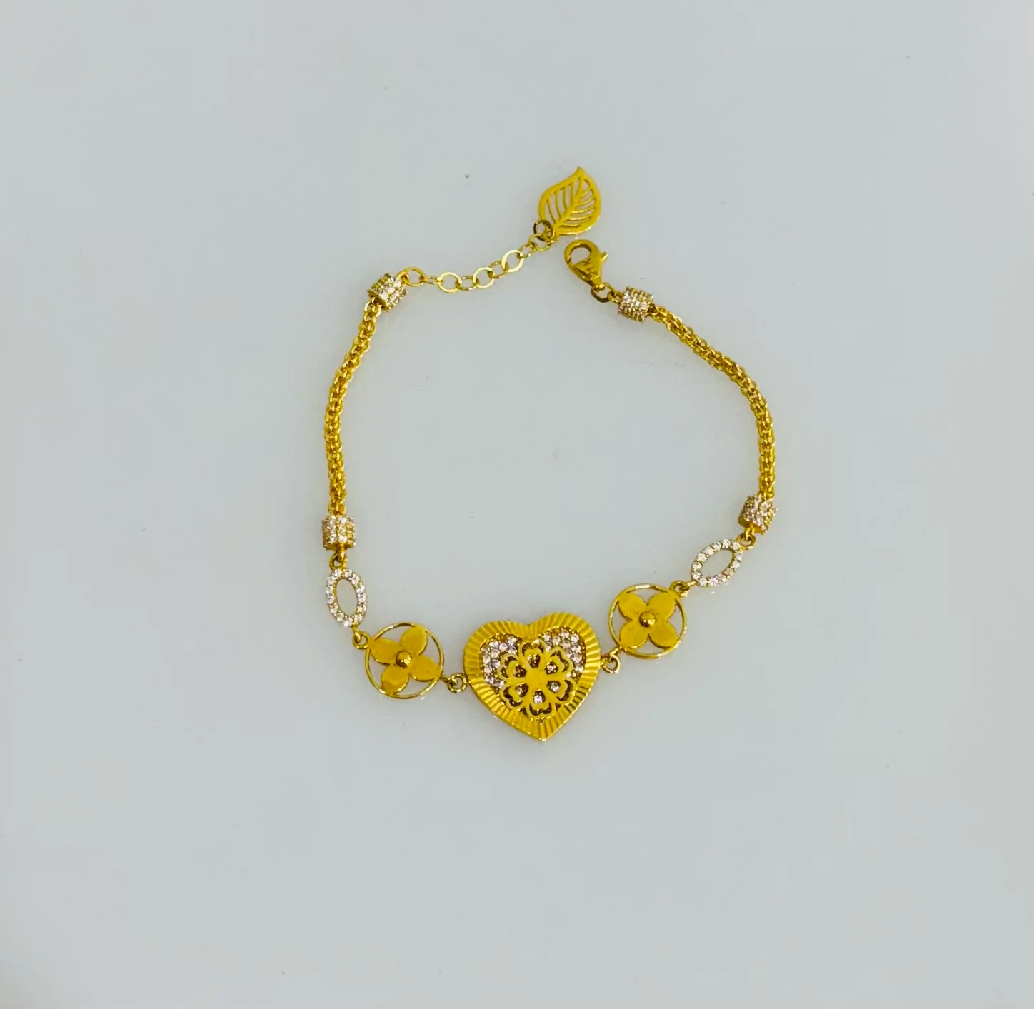 21K Gold Heart Bracelet