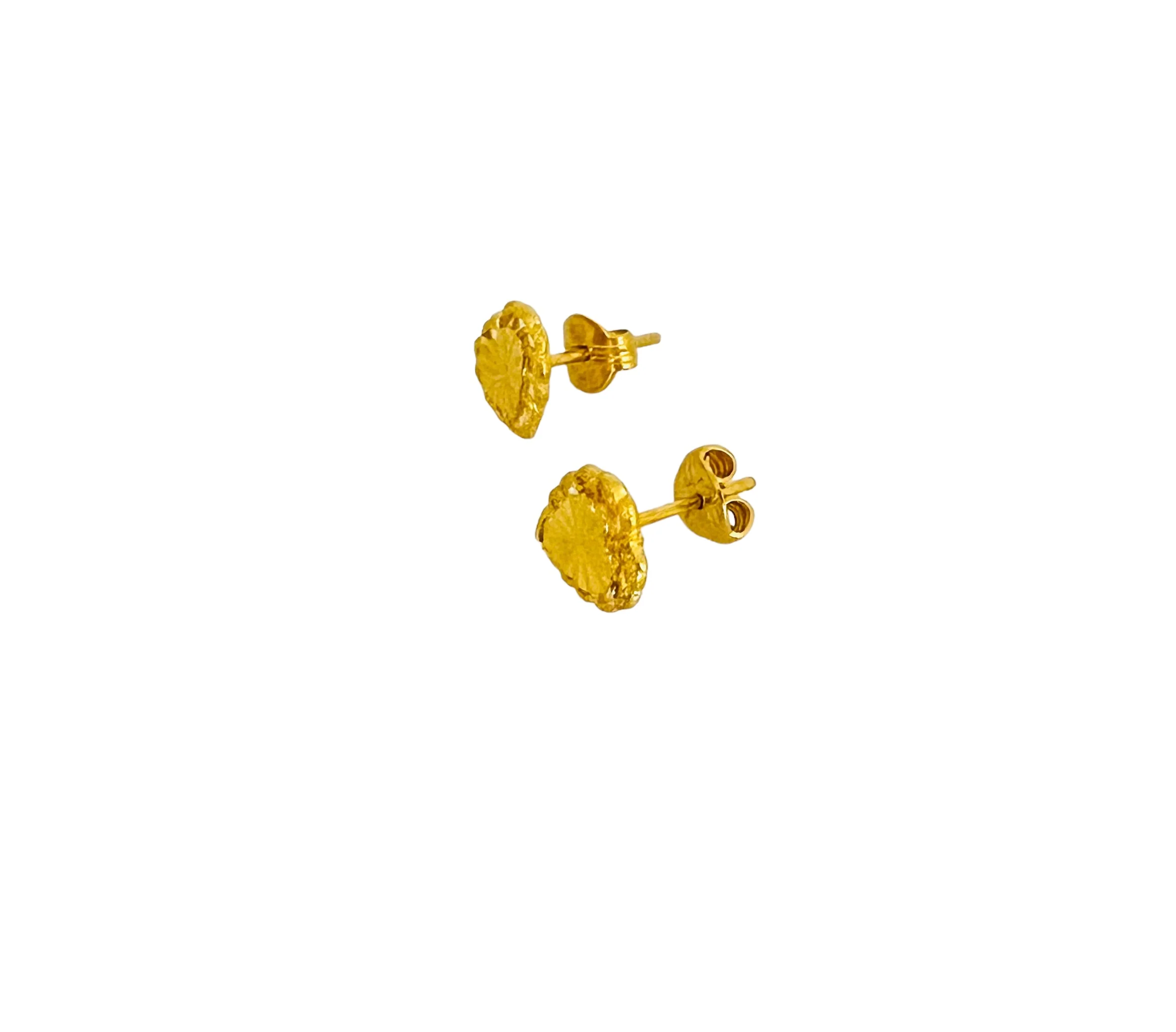 21K Gold Heart Earring - Image 2