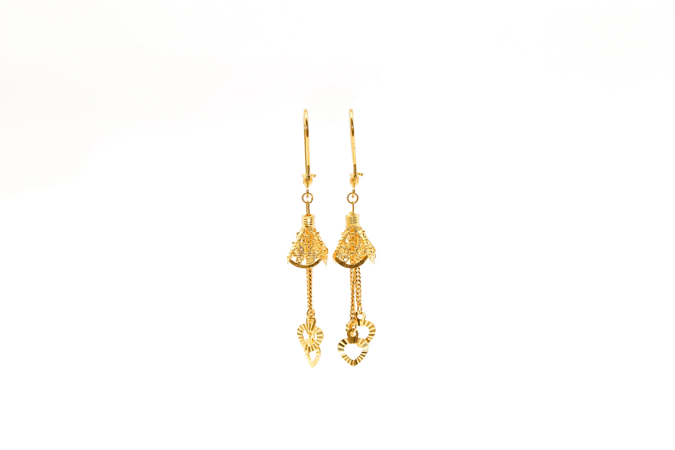 21K Gold Heart Earrings