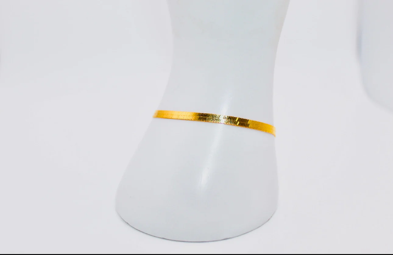 21K Gold Herringbone Bracelet - Image 2