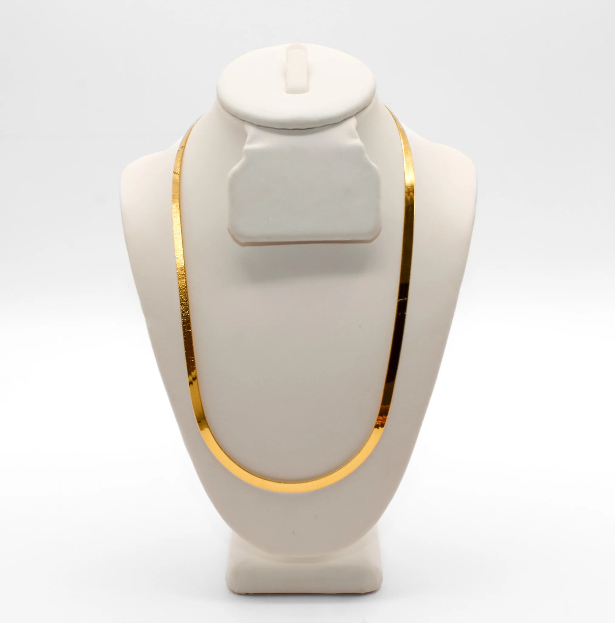 21K Gold Herringbone Necklace
