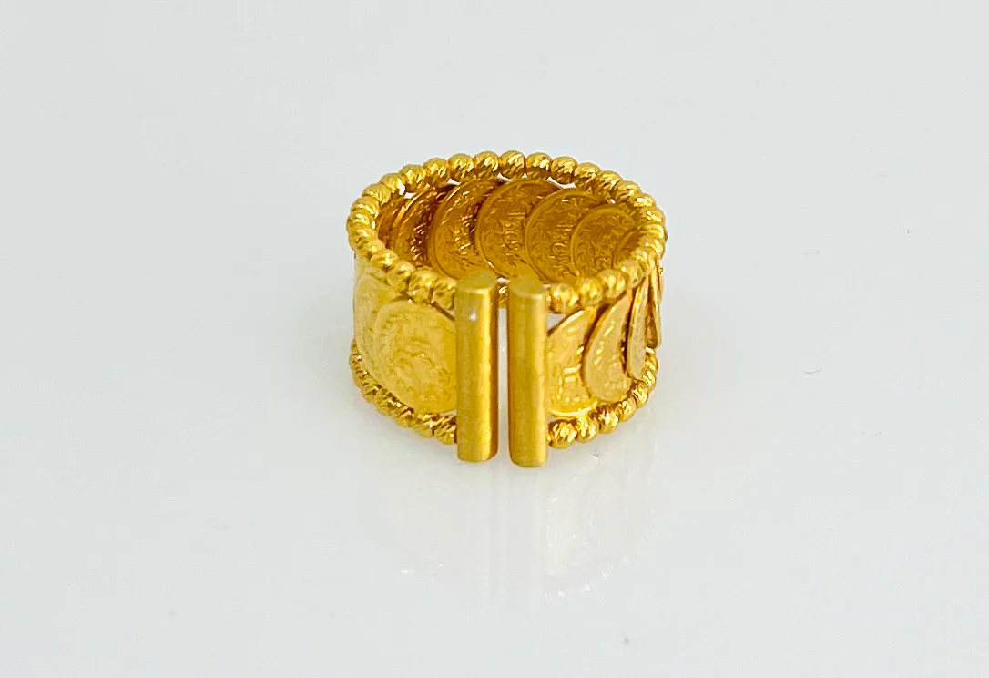21K Gold Himo Coin Ring - Image 2