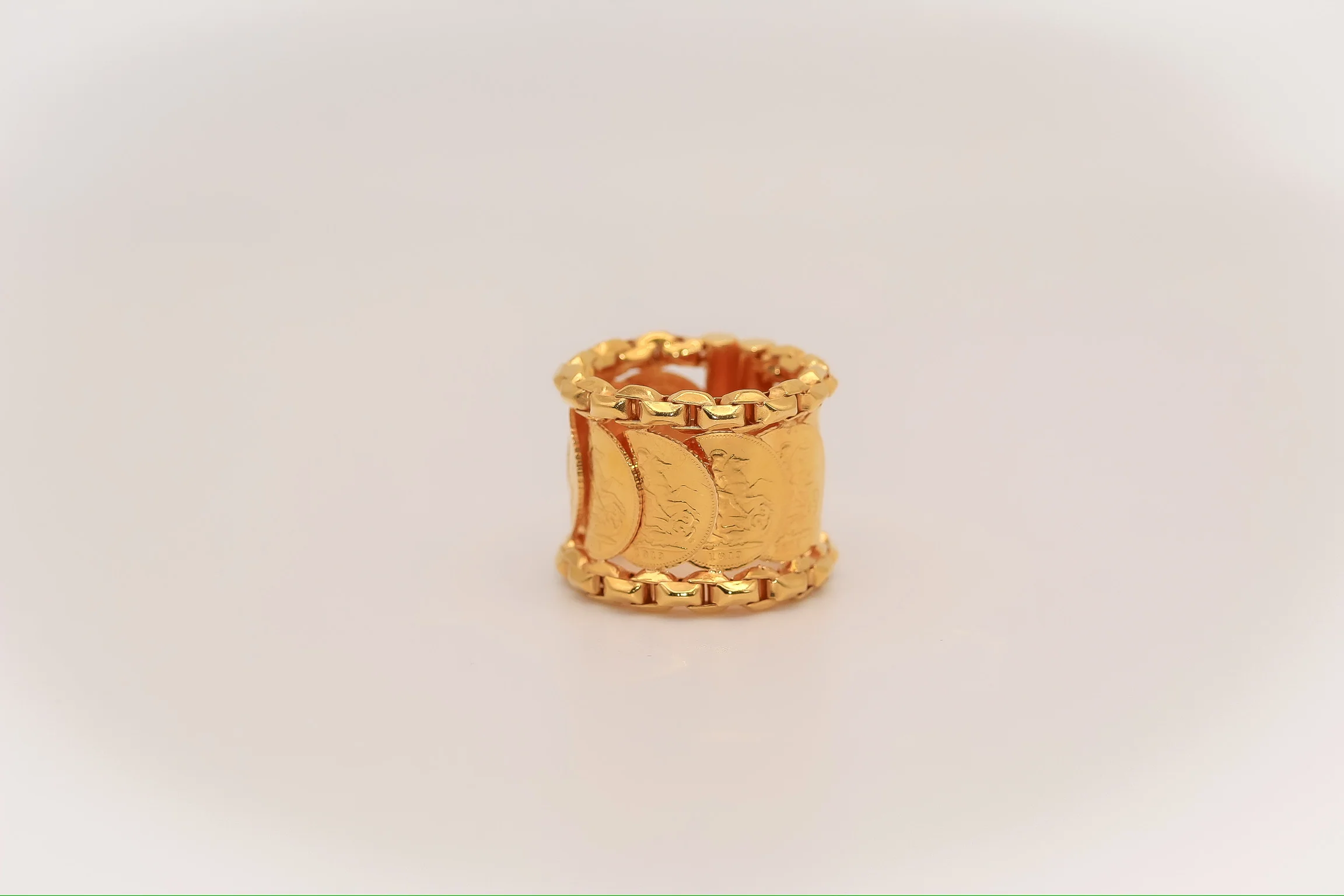 21K Gold Himo Coin Ring