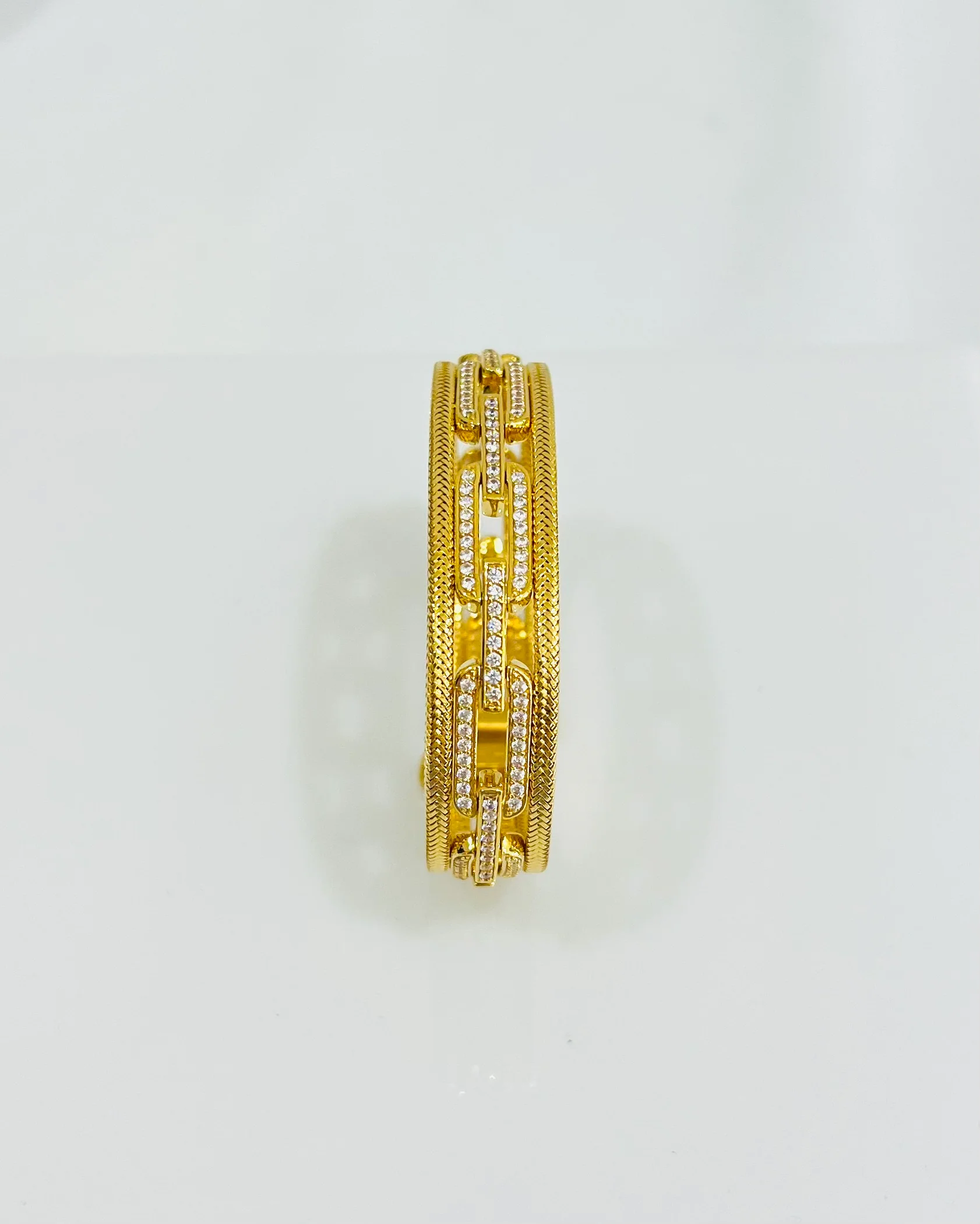 21K Gold Himo Link Cuff Bracelet - Image 3
