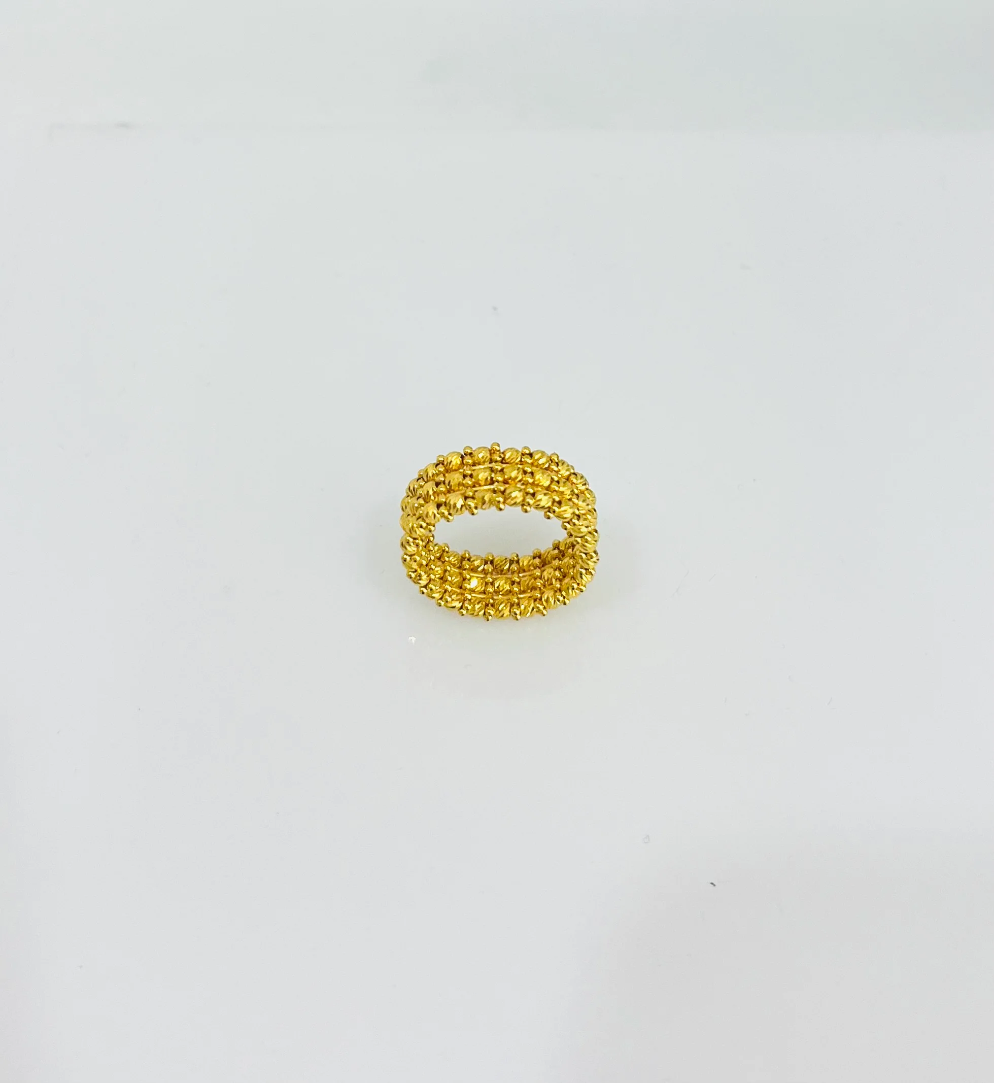 21K Gold Himo Triple Row Bead Ring - Image 3