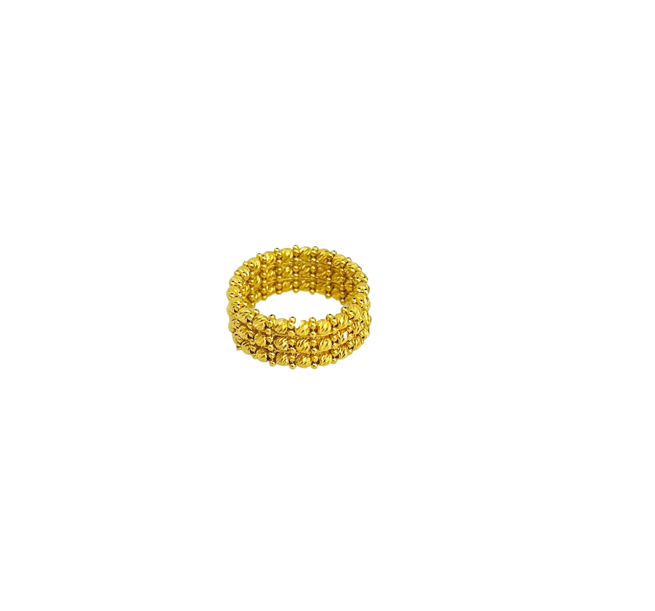 21K Gold Himo Triple Row Bead Ring - Image 5