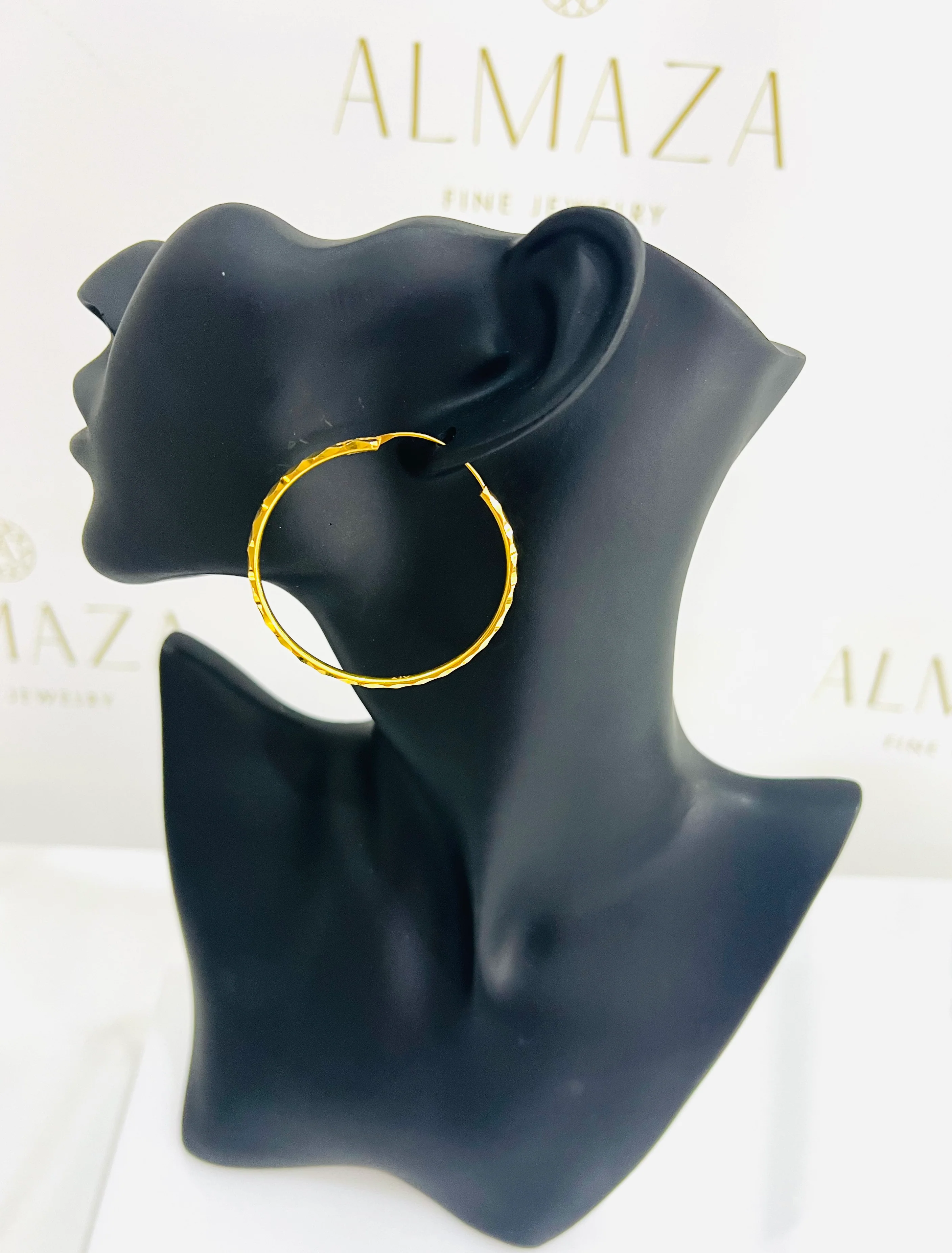 21K Gold Hoop Earrings - Image 3
