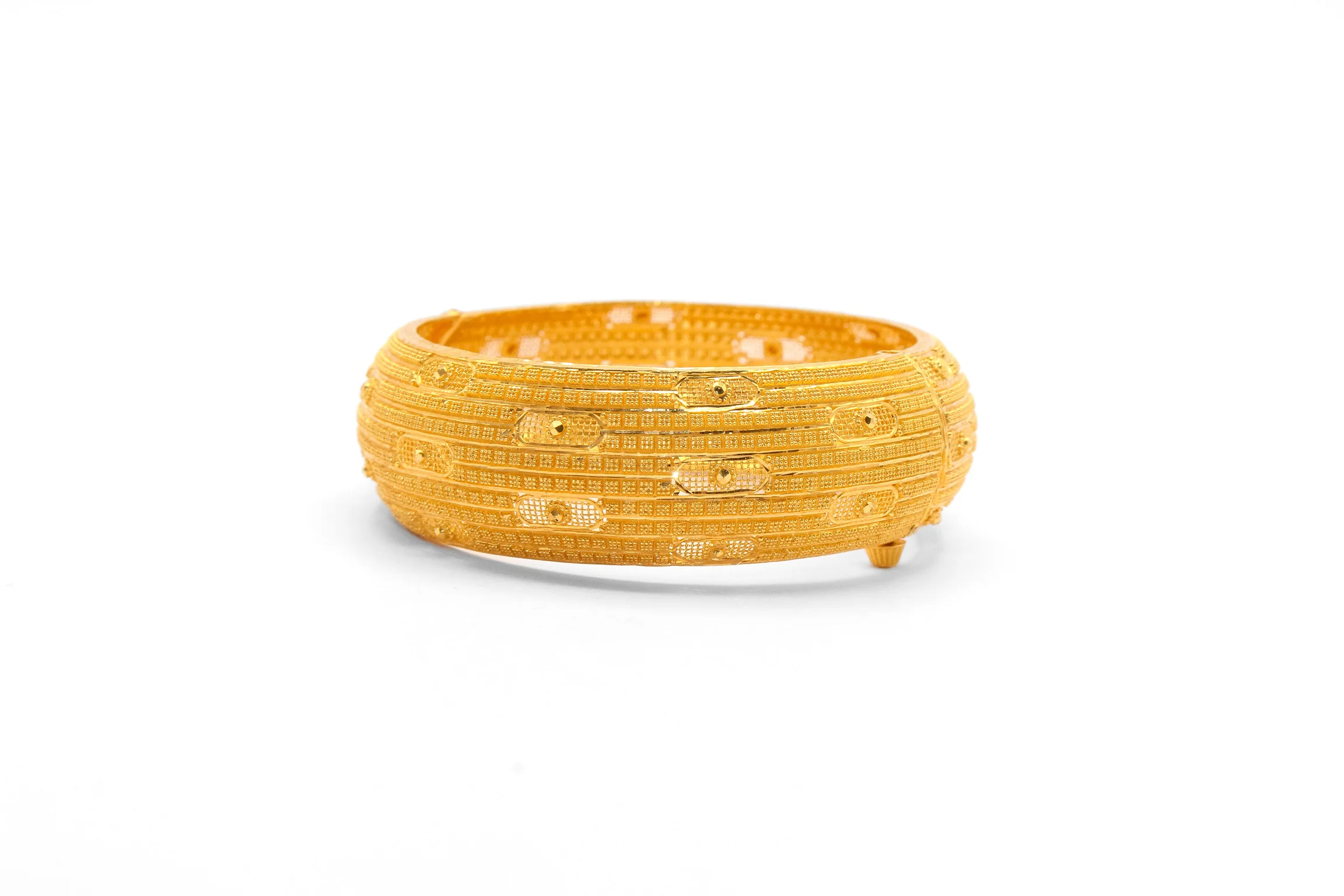21K Gold Indian Style Wide Bangle Bracelet - Image 2