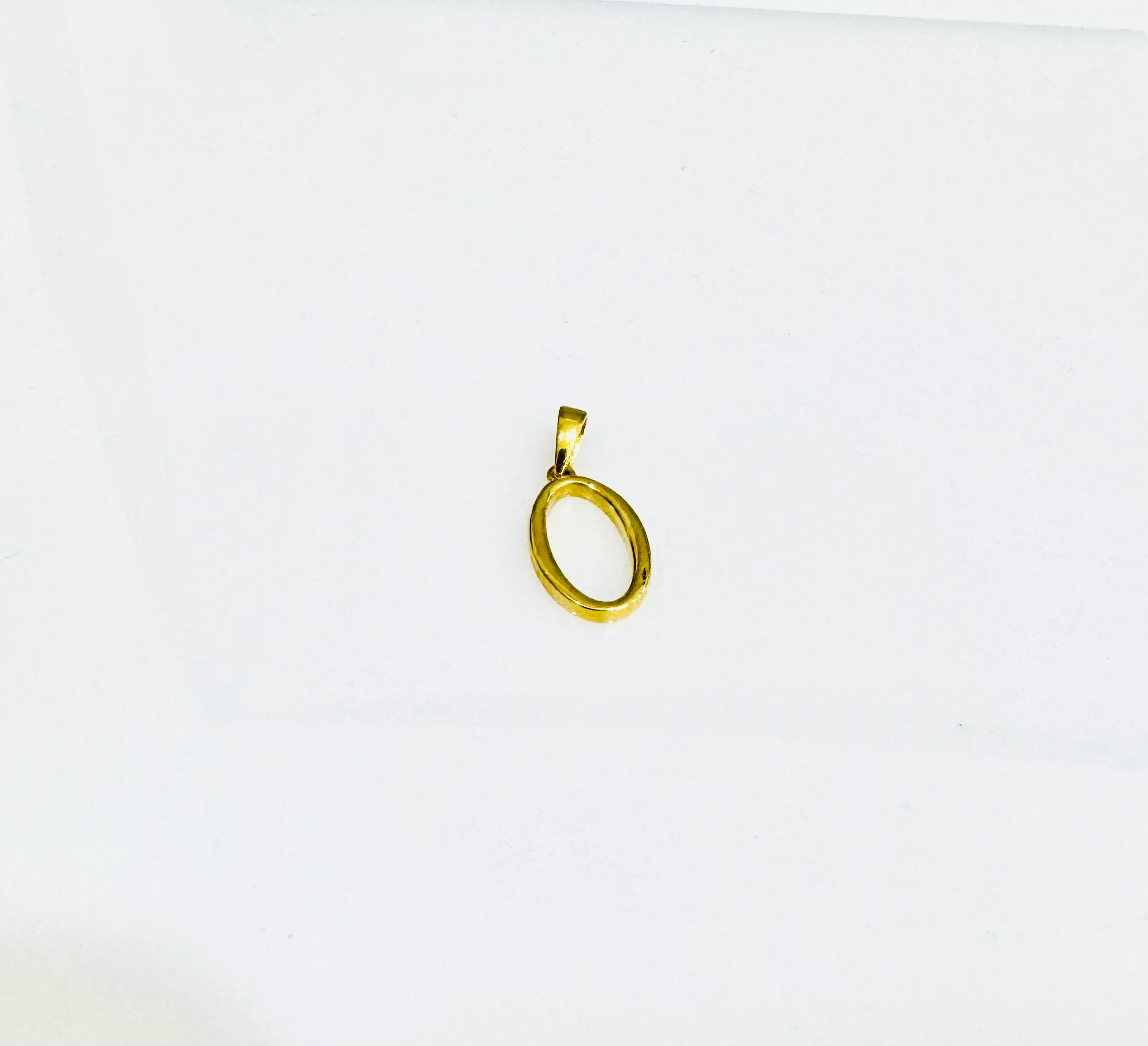 21K Gold Initial O Pendant