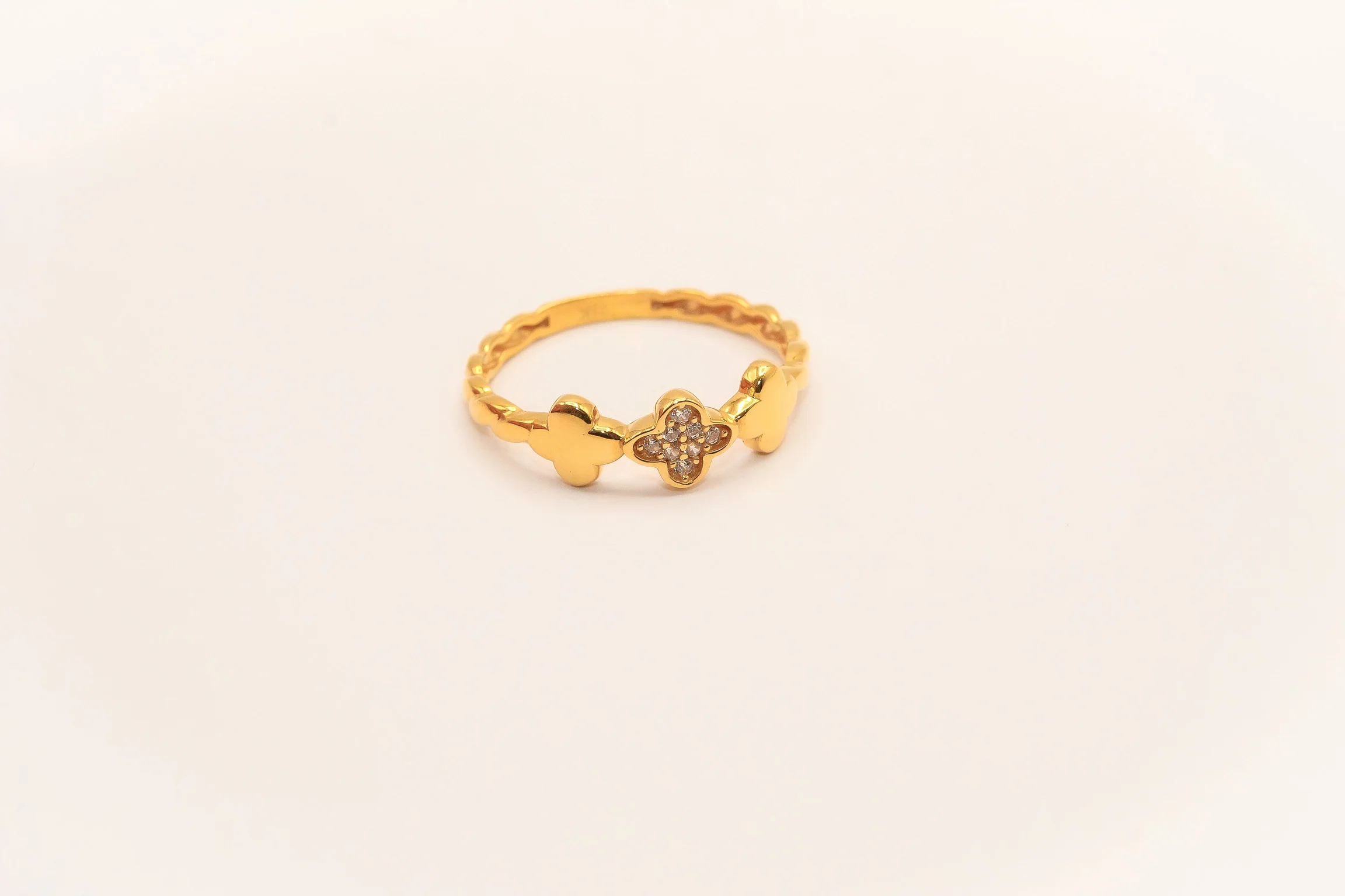 21K Gold Mini 3 Clover Ring