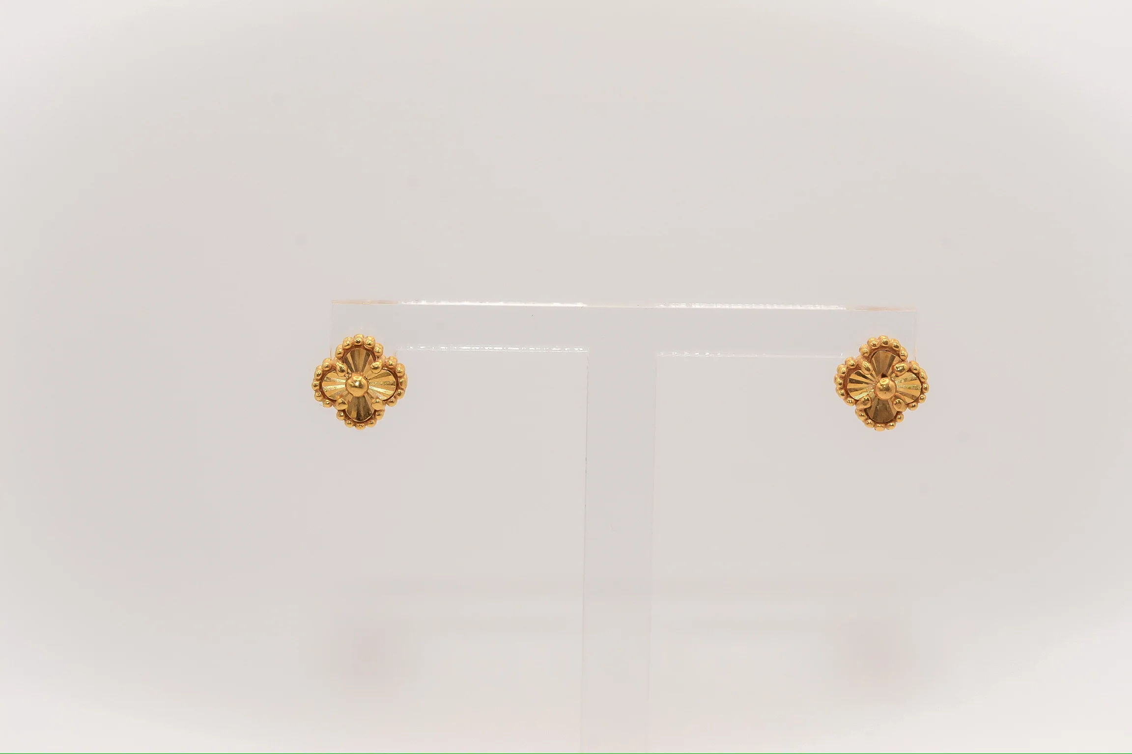 21K Gold Kids Mini Flower Post Earrings