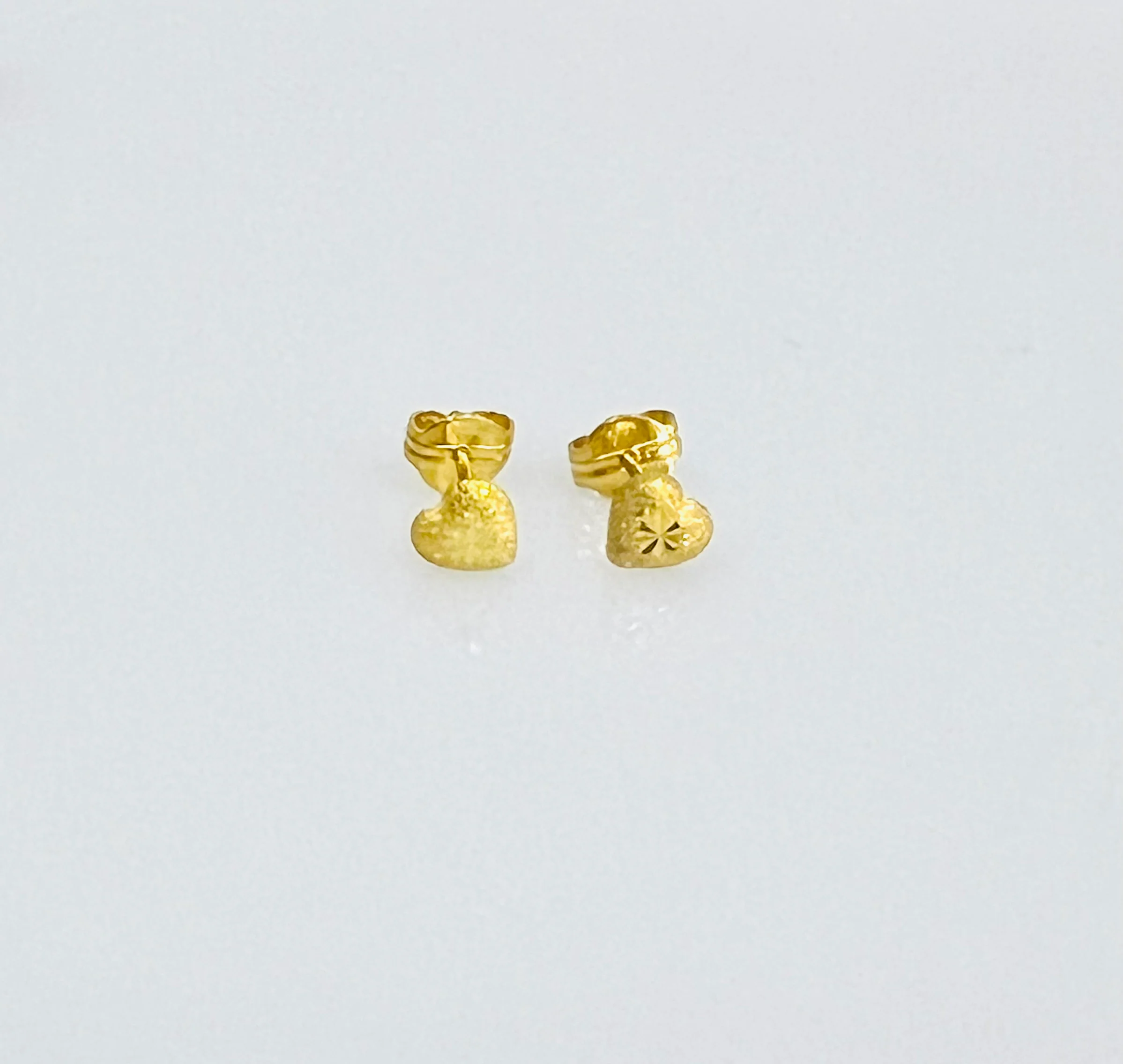 21K Gold Kids Mini Heart Earrings