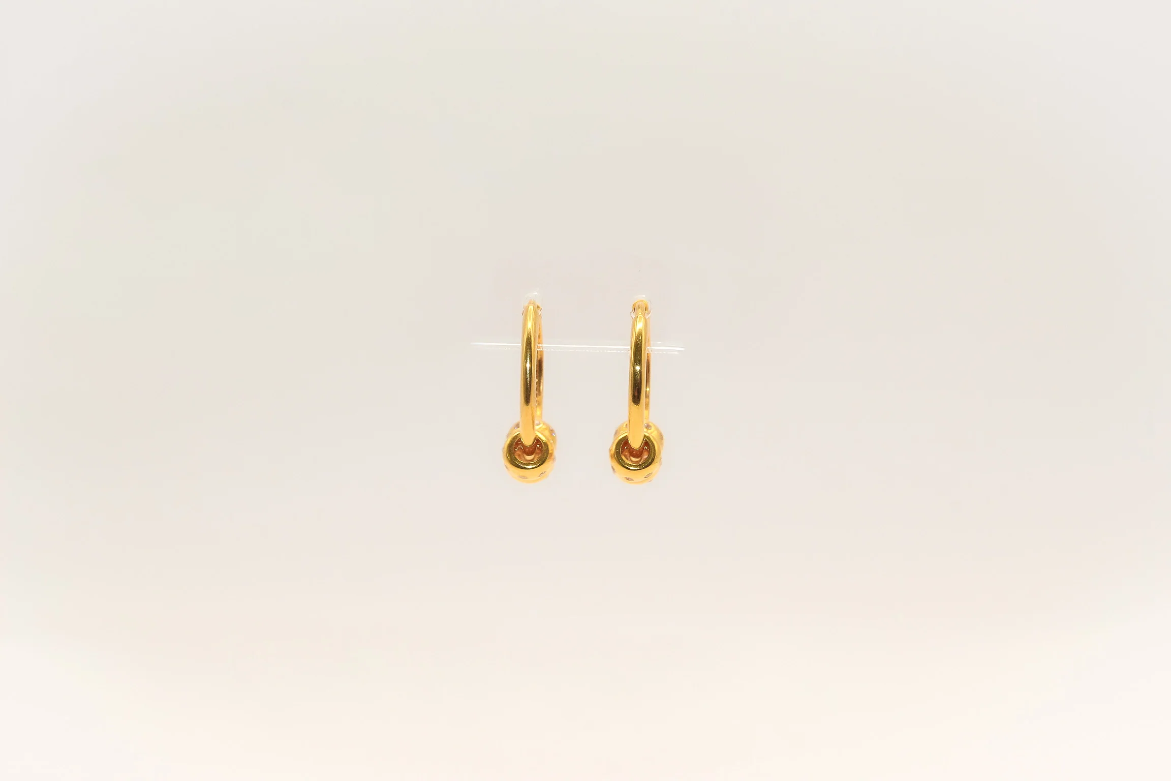 21K Gold Mini Huggies Earrings - Image 2