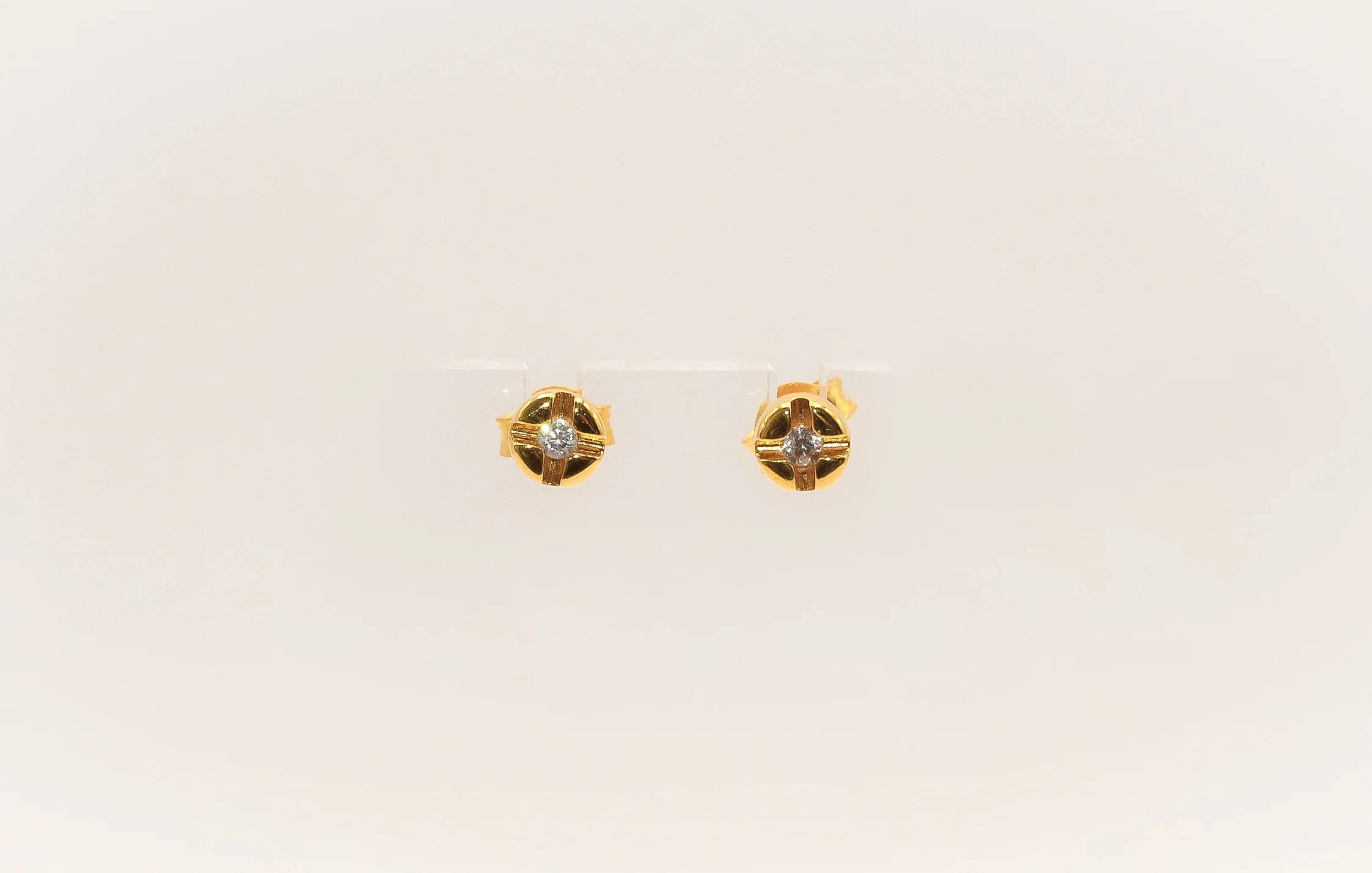 21K Gold Mini Kids Earrings - Image 2