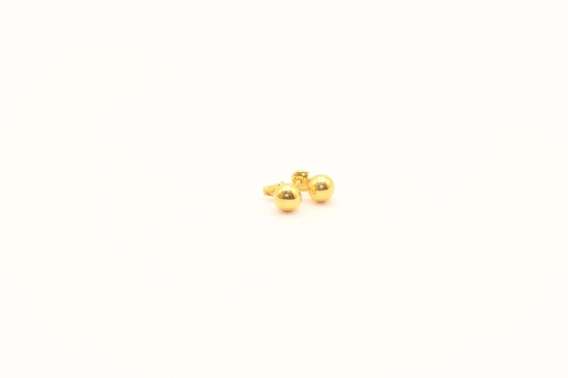 21K Gold Screw Back Ball Kids Earrings