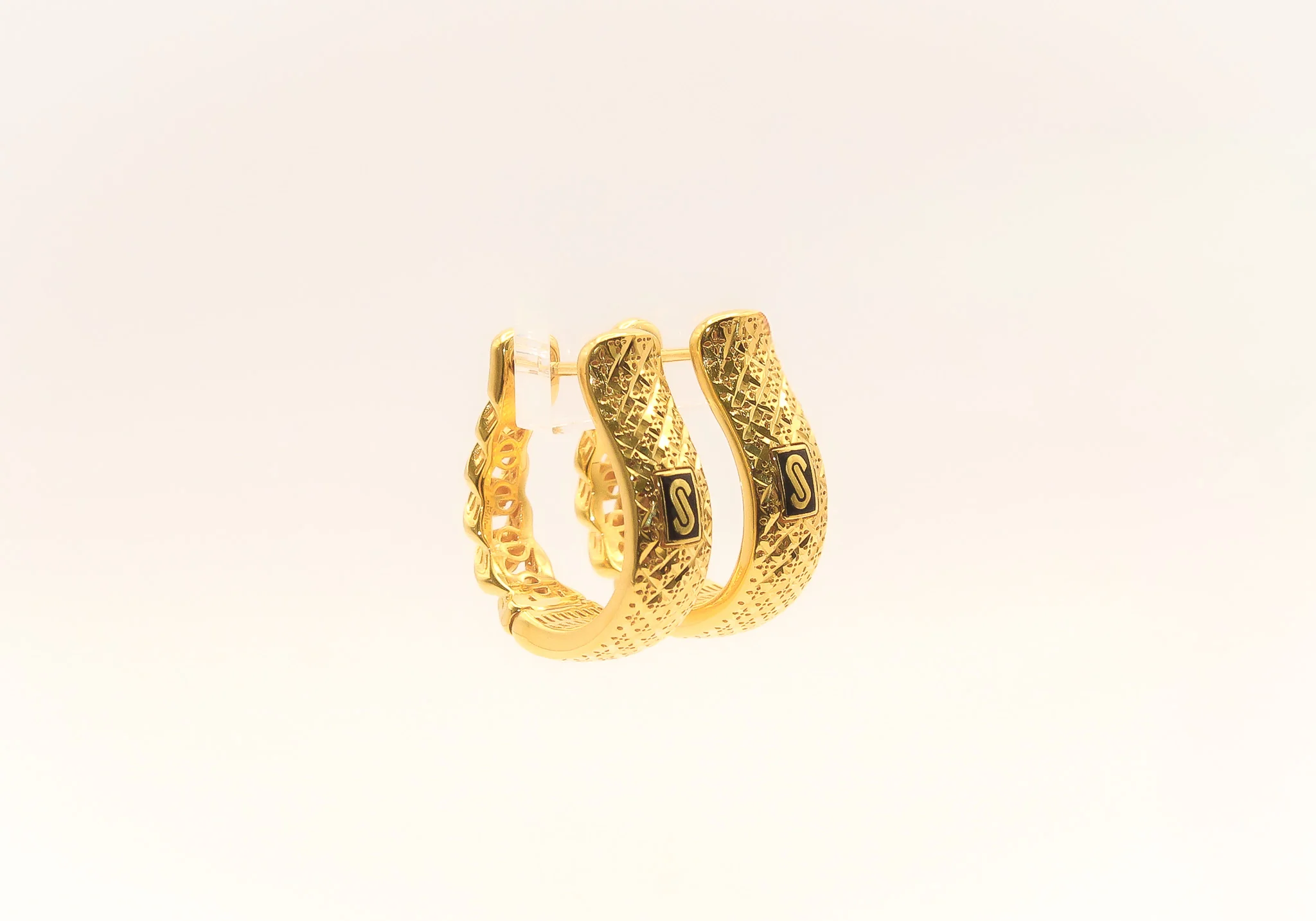 21K Gold Monaco Hoop Earrings