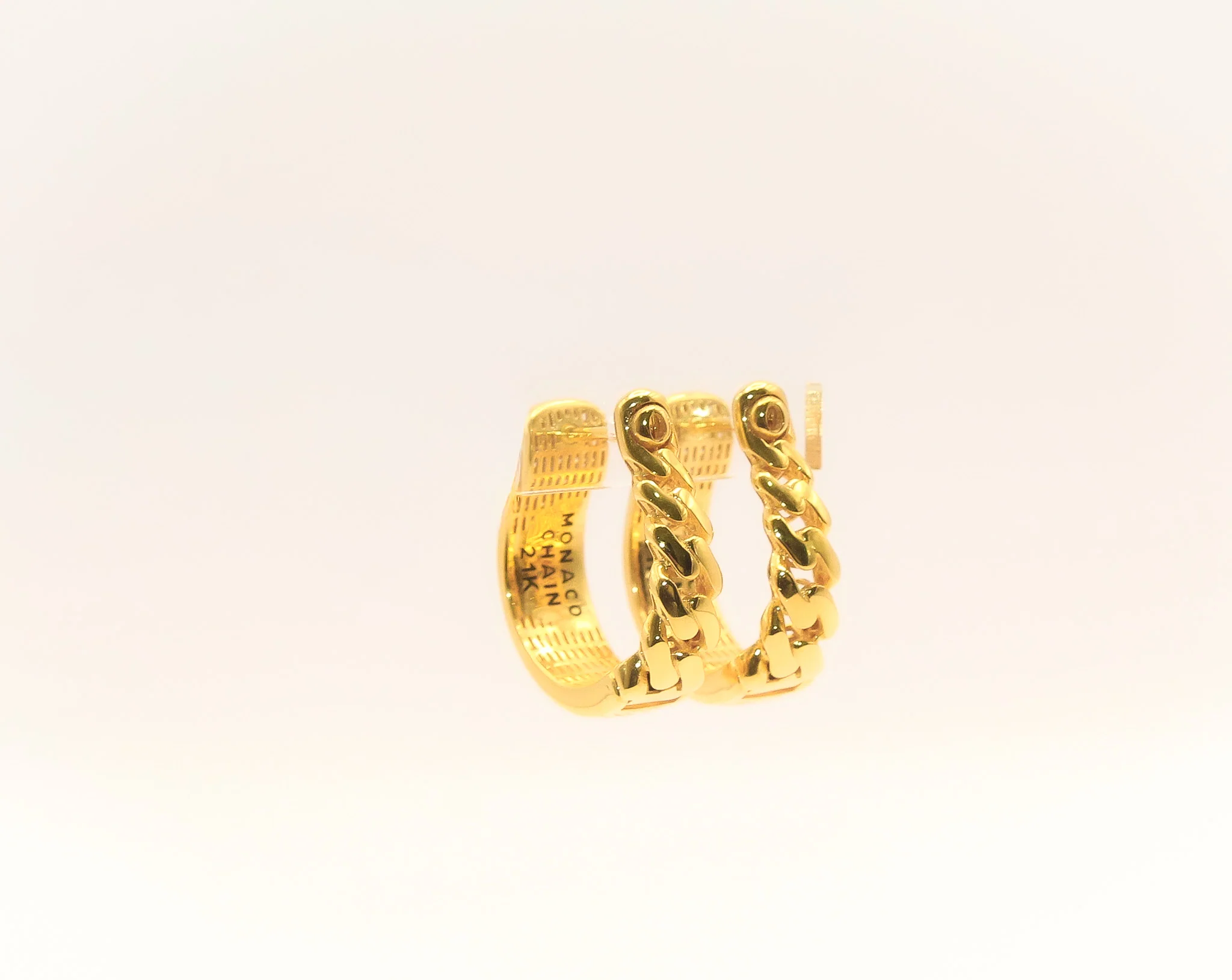 21K Gold Monaco Hoop Earrings - Image 3