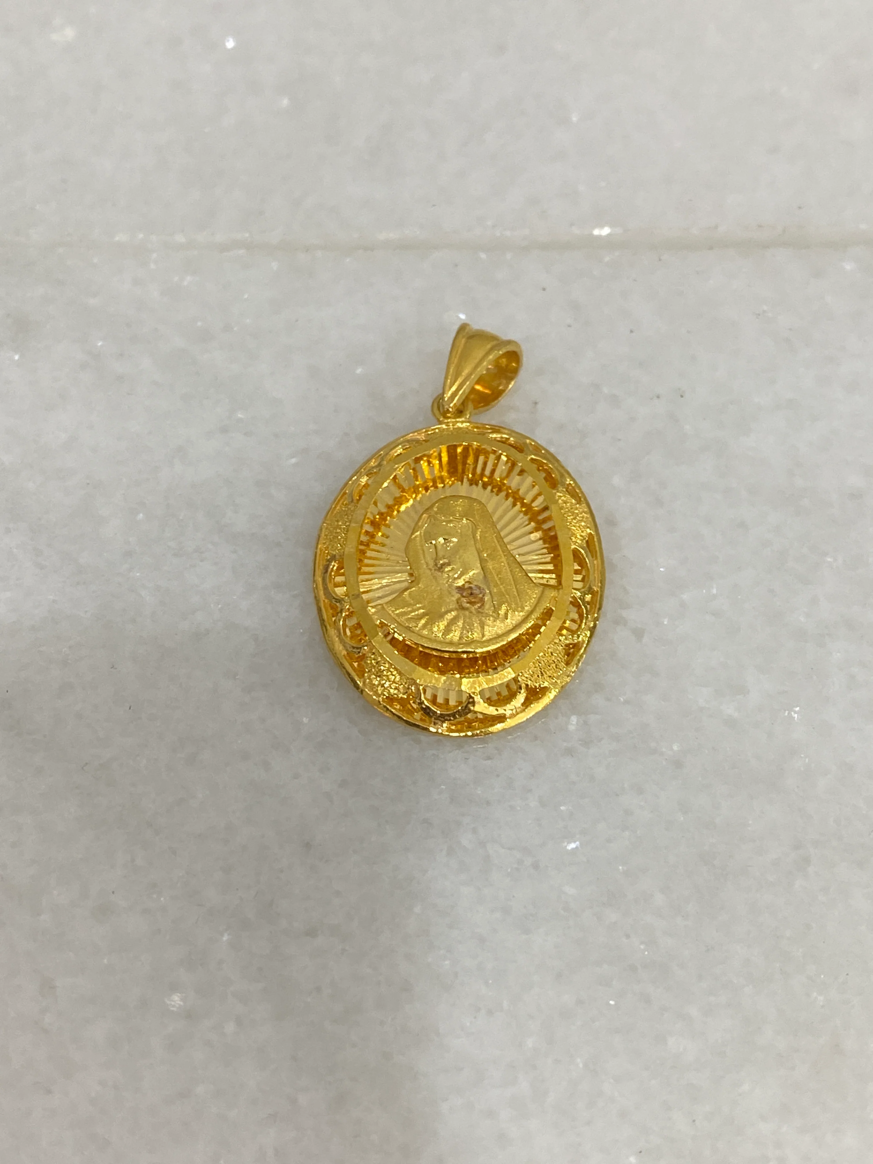 21K Gold Mother Mary Pendant