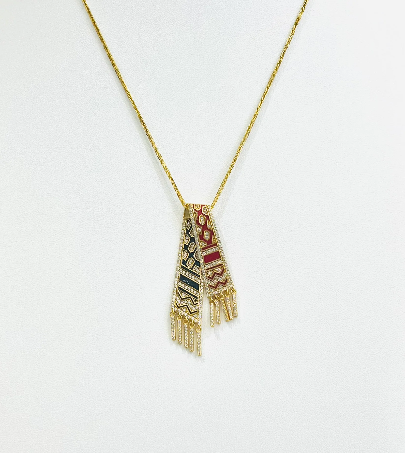 21K Gold Palestine Scarf (Kufia) Necklace