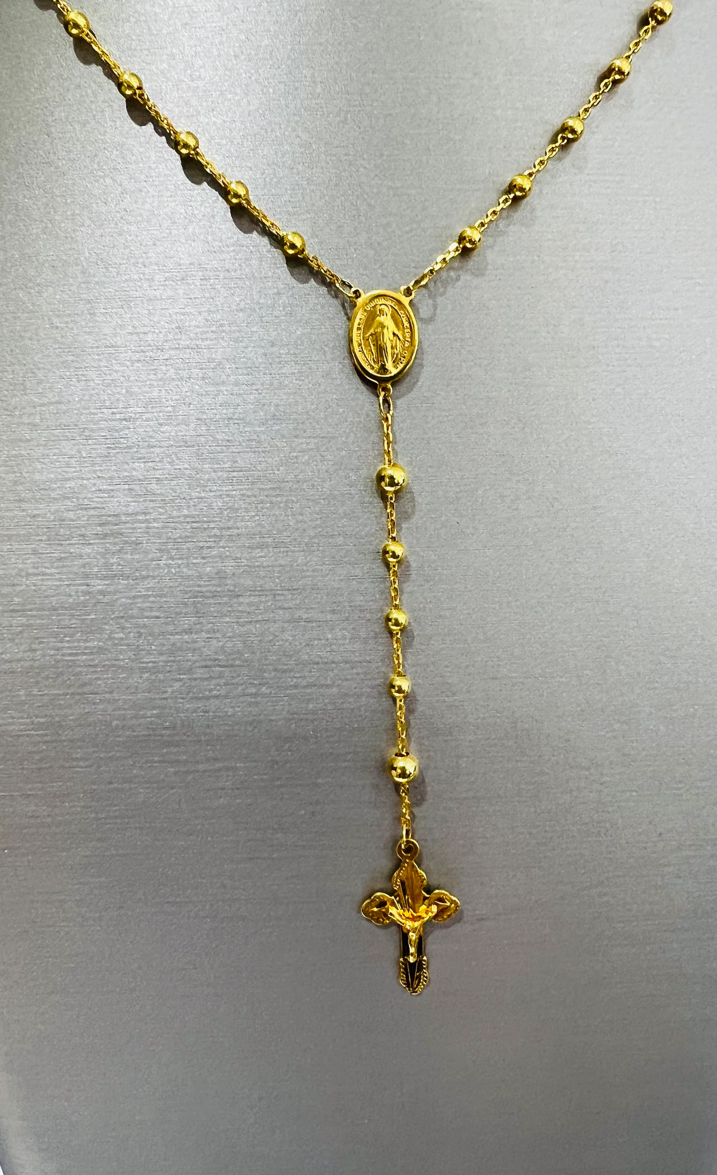 21K Gold Rosary Necklace - Image 3
