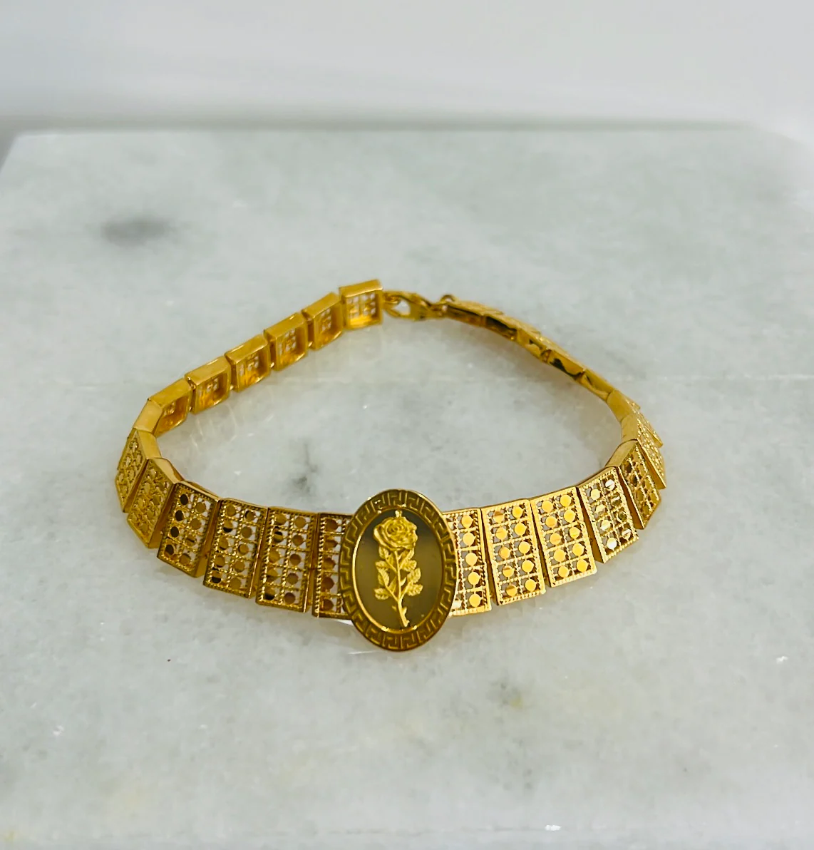 21K Gold Rose Bracelet - Image 2