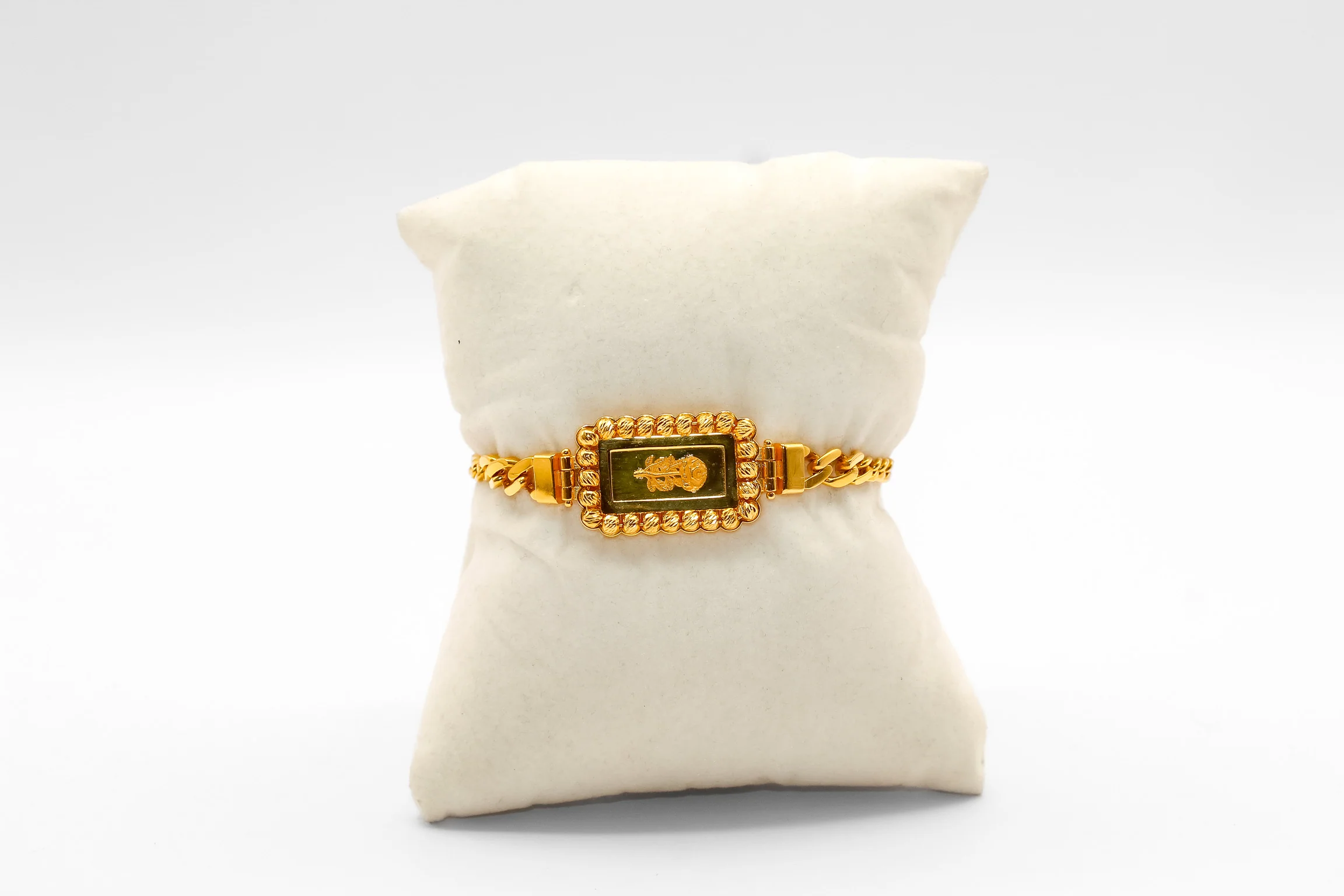 21K Gold Rose Motif Bracelet - Image 3