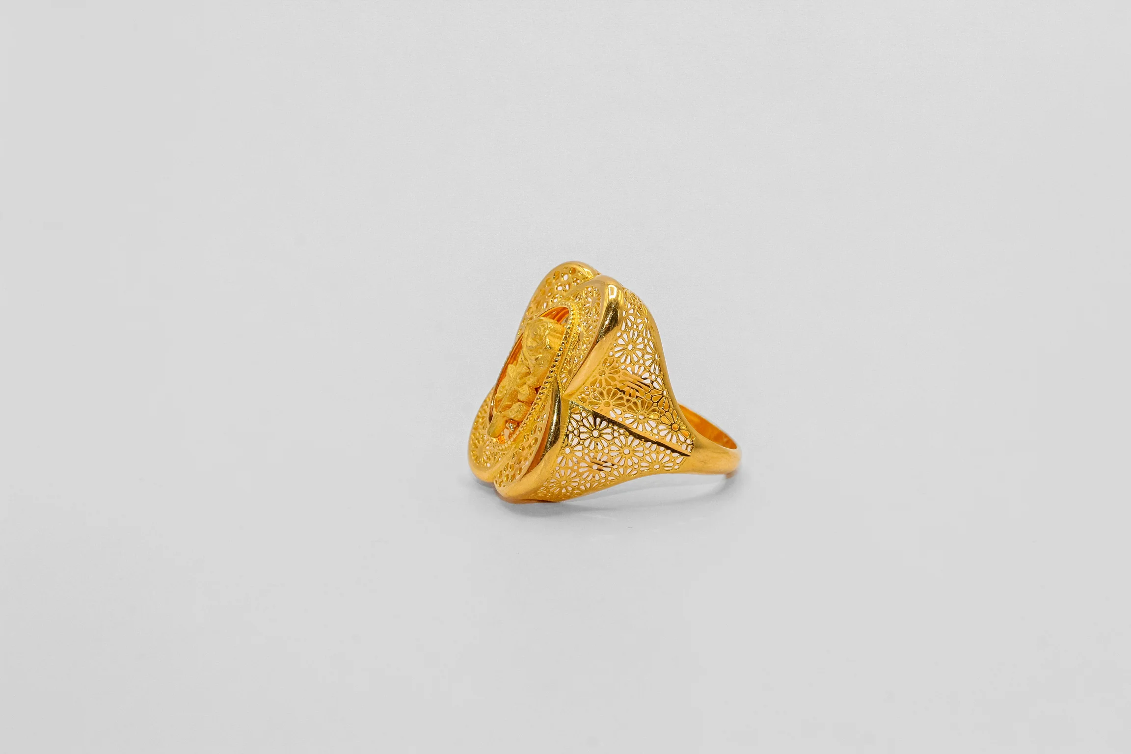 21K Gold Rose Ring - Image 2