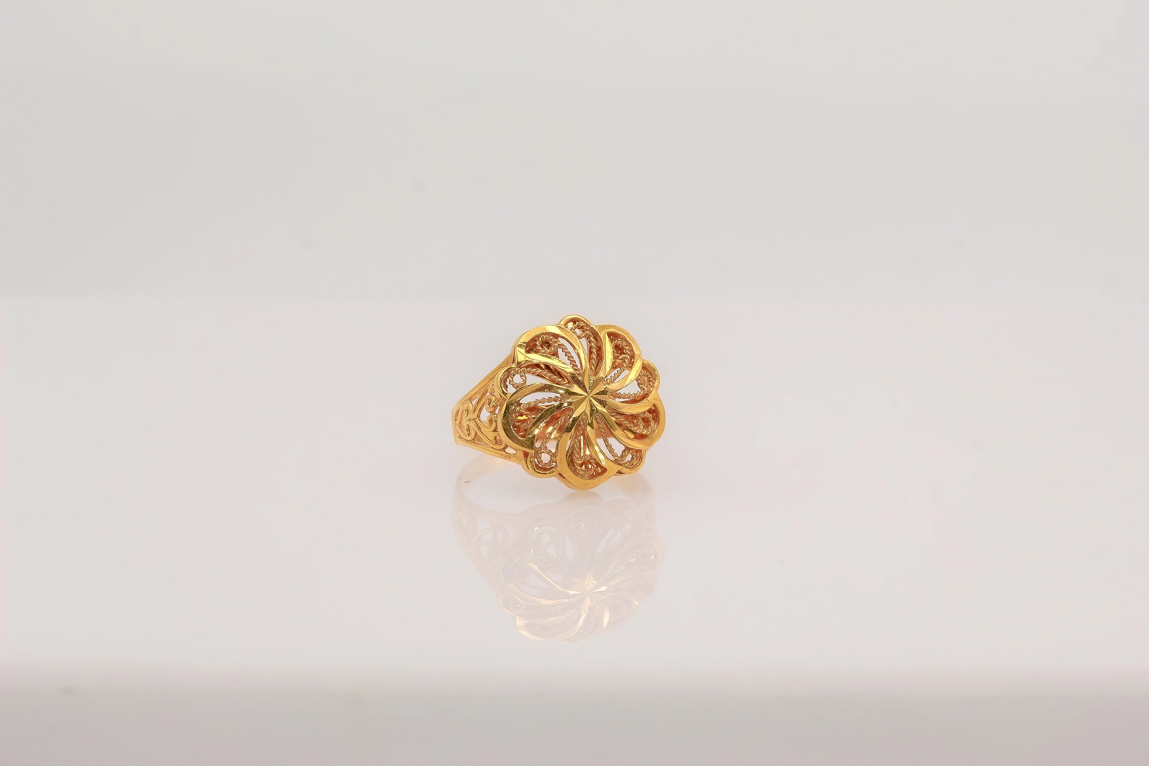 21K Gold Round Ring