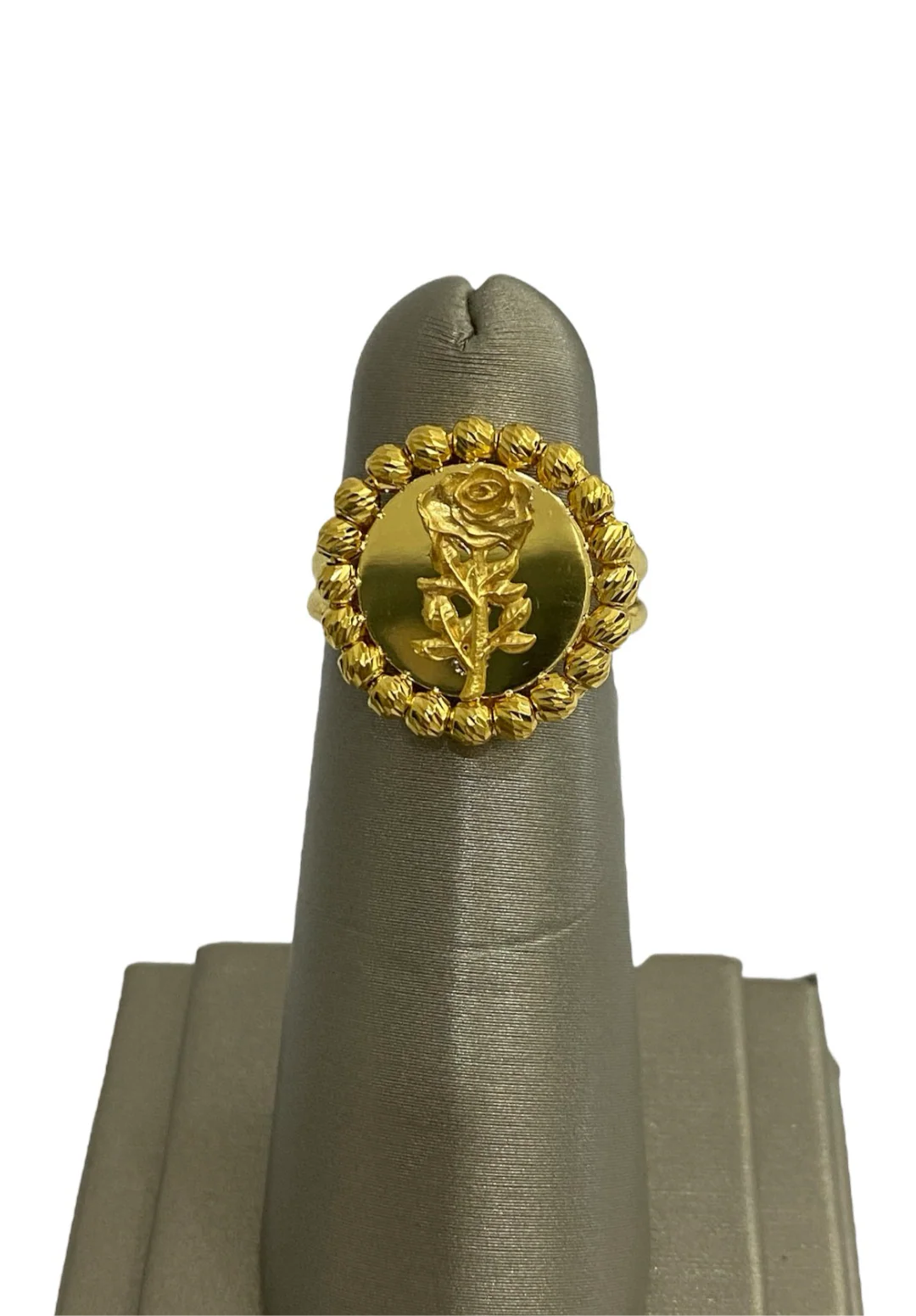 21K Gold Round Rose Himo Ring