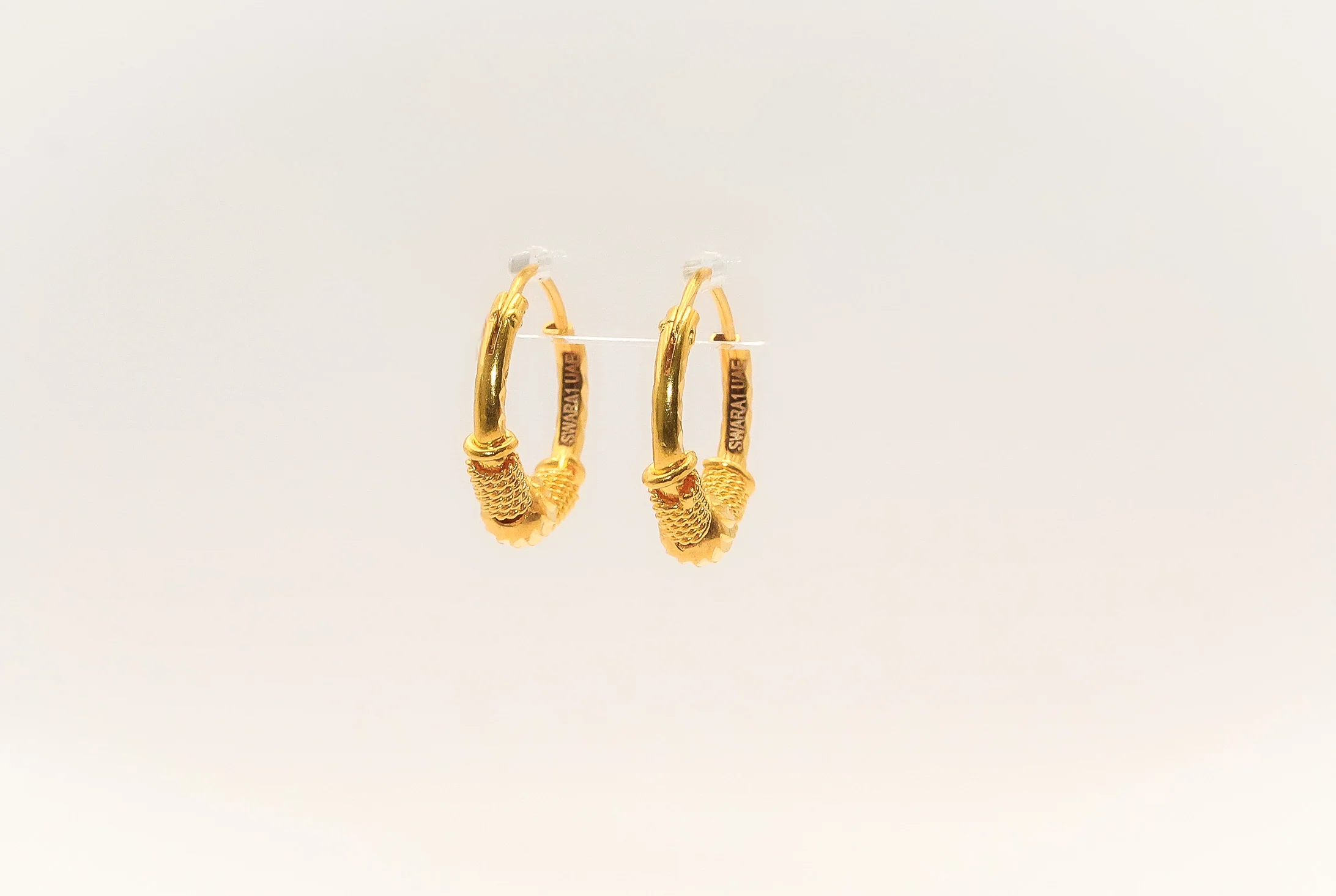 21K Gold Mini Hoop Earrings - Image 2